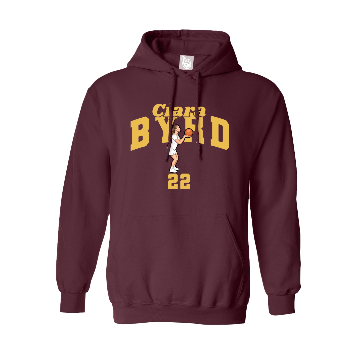 Youth Hoodie — Signature Arch in Maroon