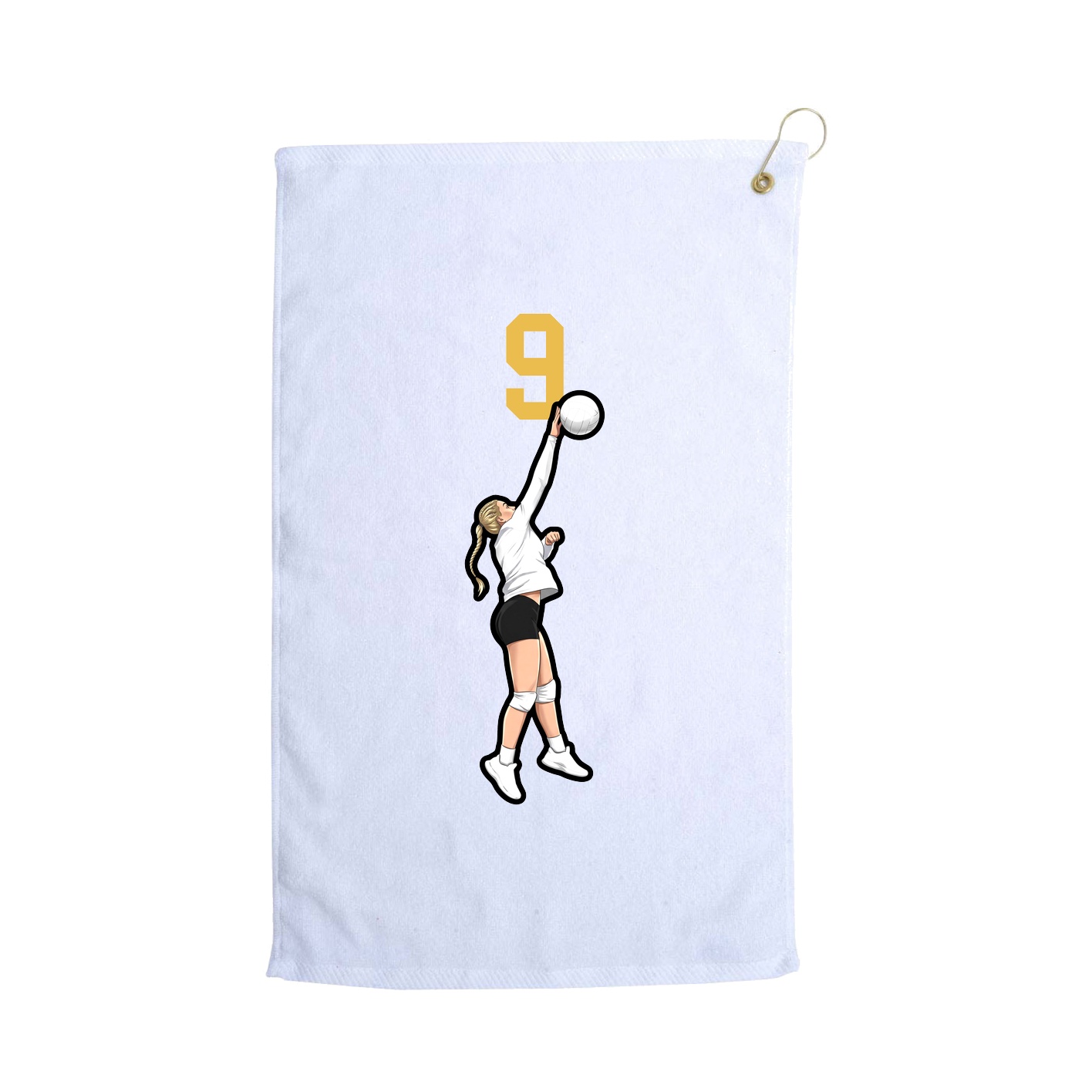 Golf Towel — Number Top in White