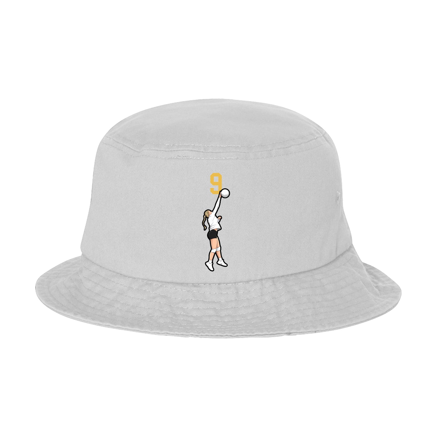 Bucket Cap — Number Top in White