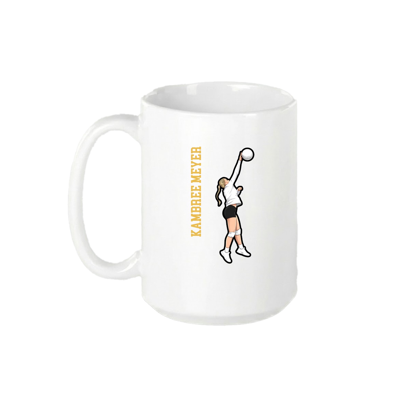 15oz Coffee Mug — Name Vertical in White