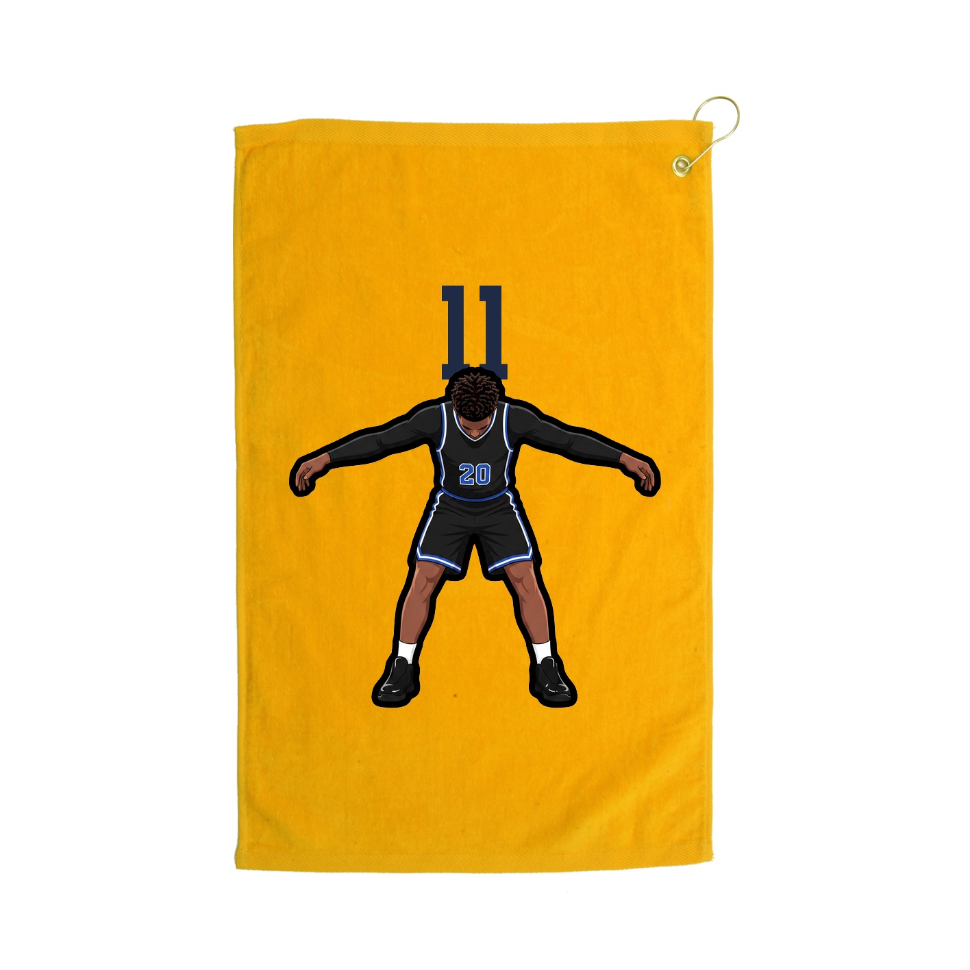 Golf Towel — Number Top in Gold