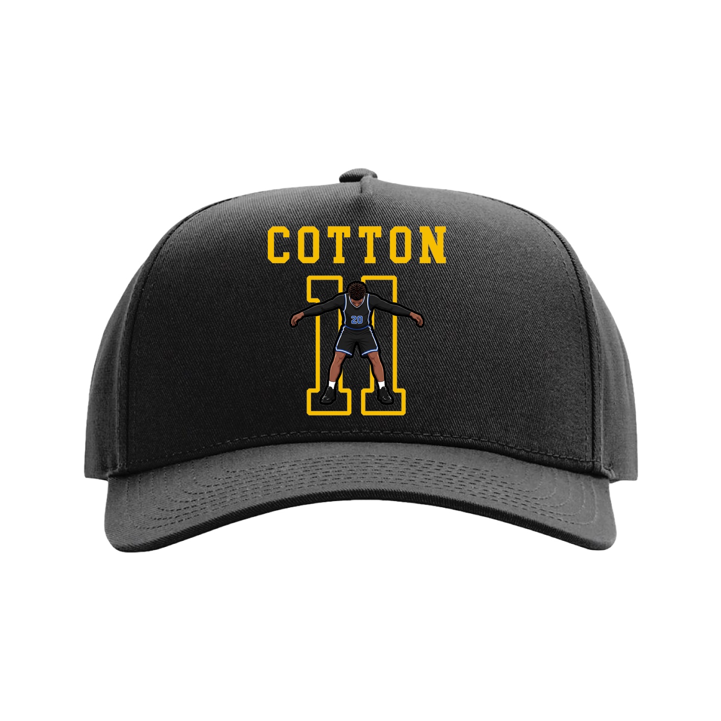 Full Fabric Five-Panel Champ Cap — Shirsey in Black