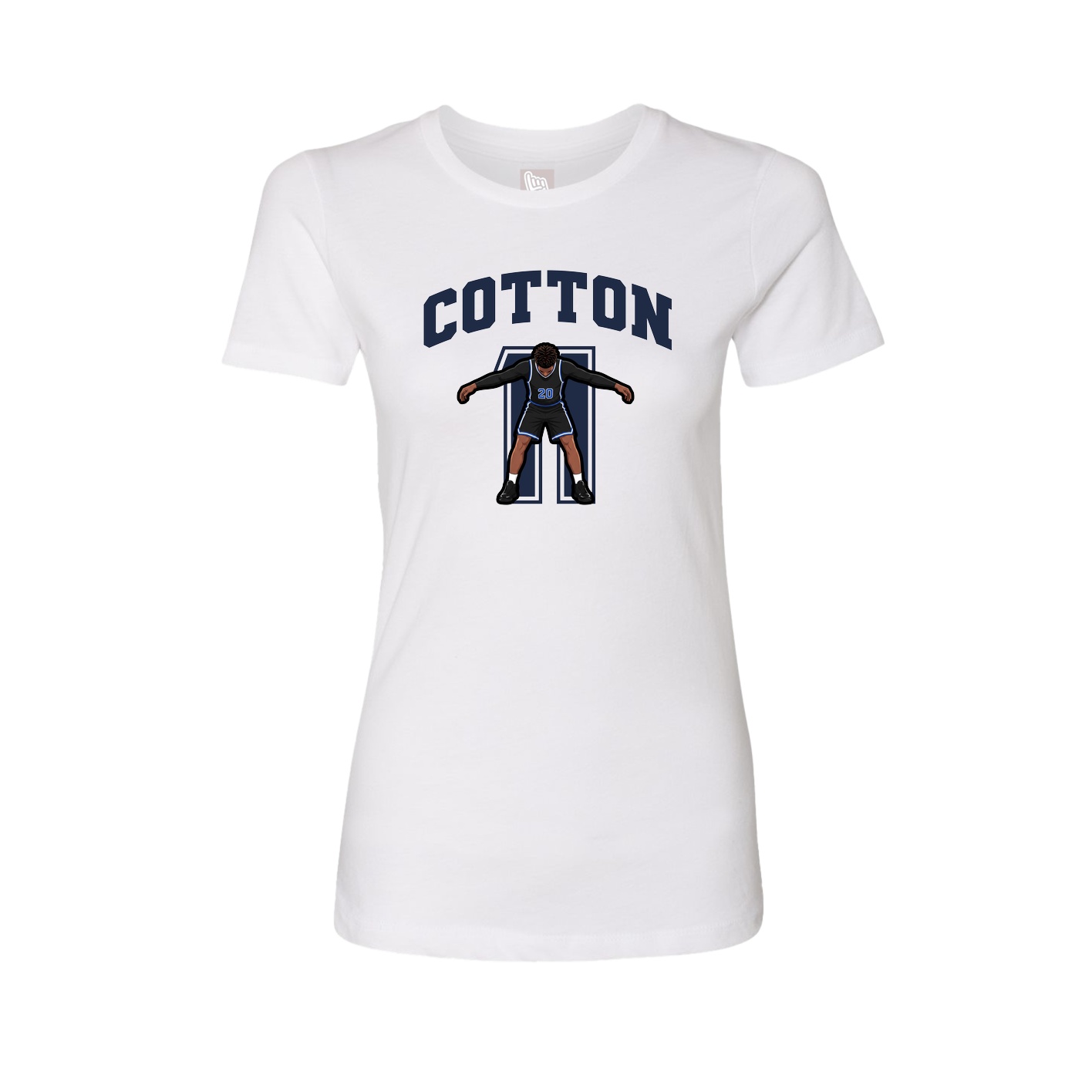 Fitted Women's Tee — Number in White