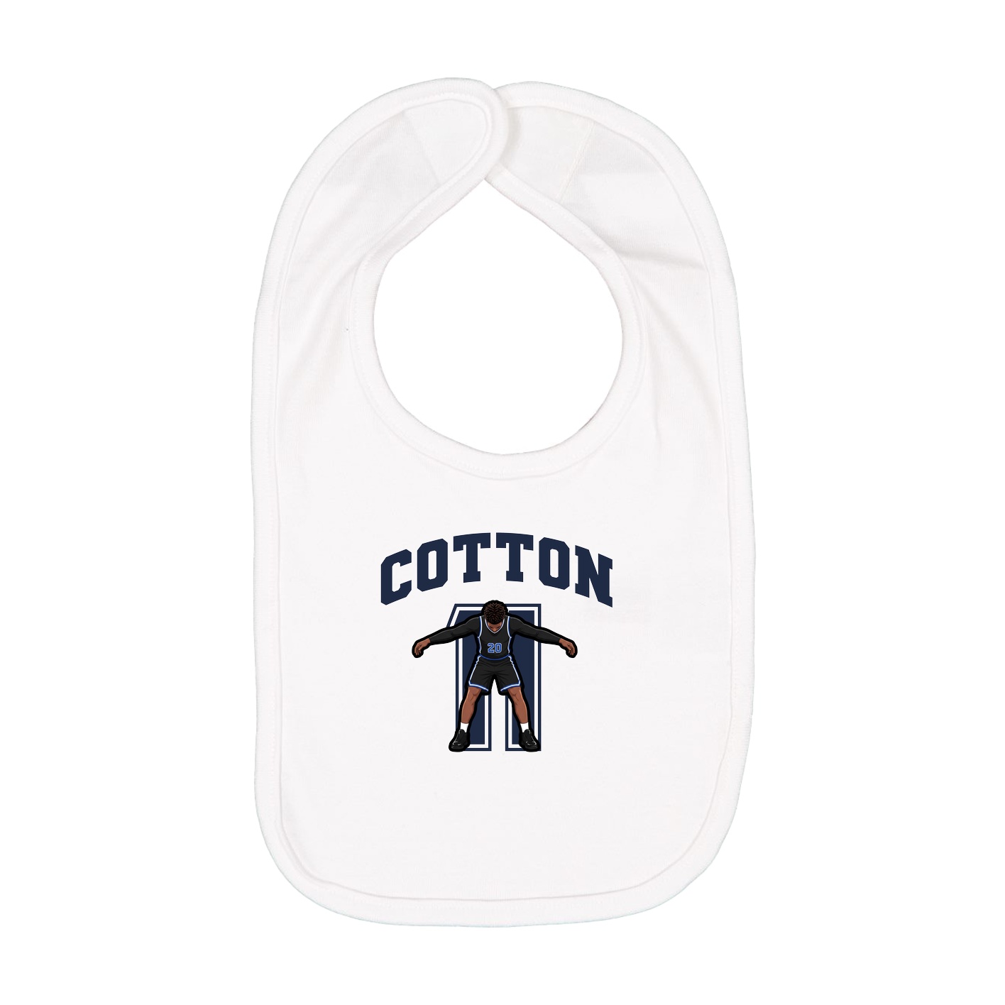 Infant Bib — Number in White