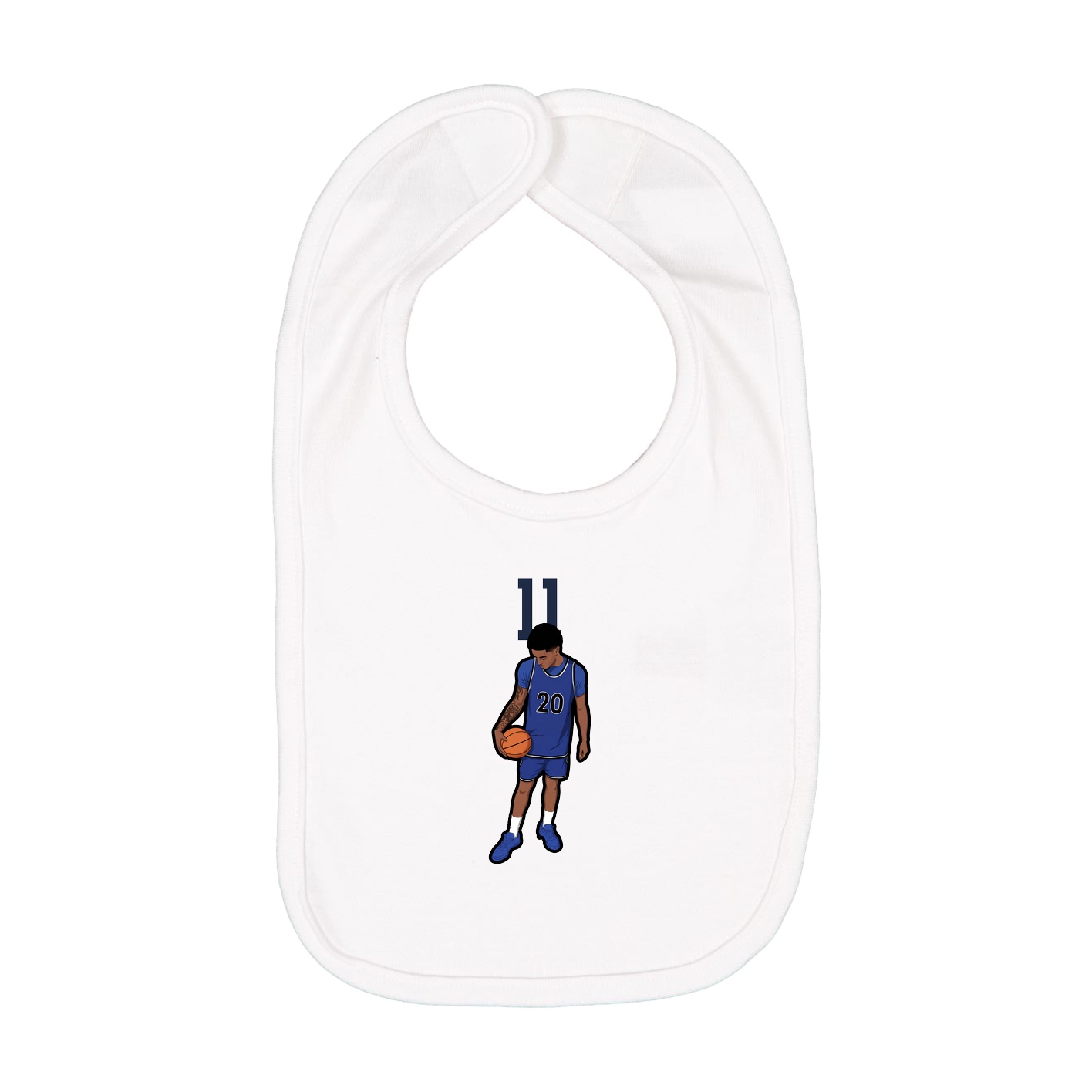 Infant Bib — Number Top in White