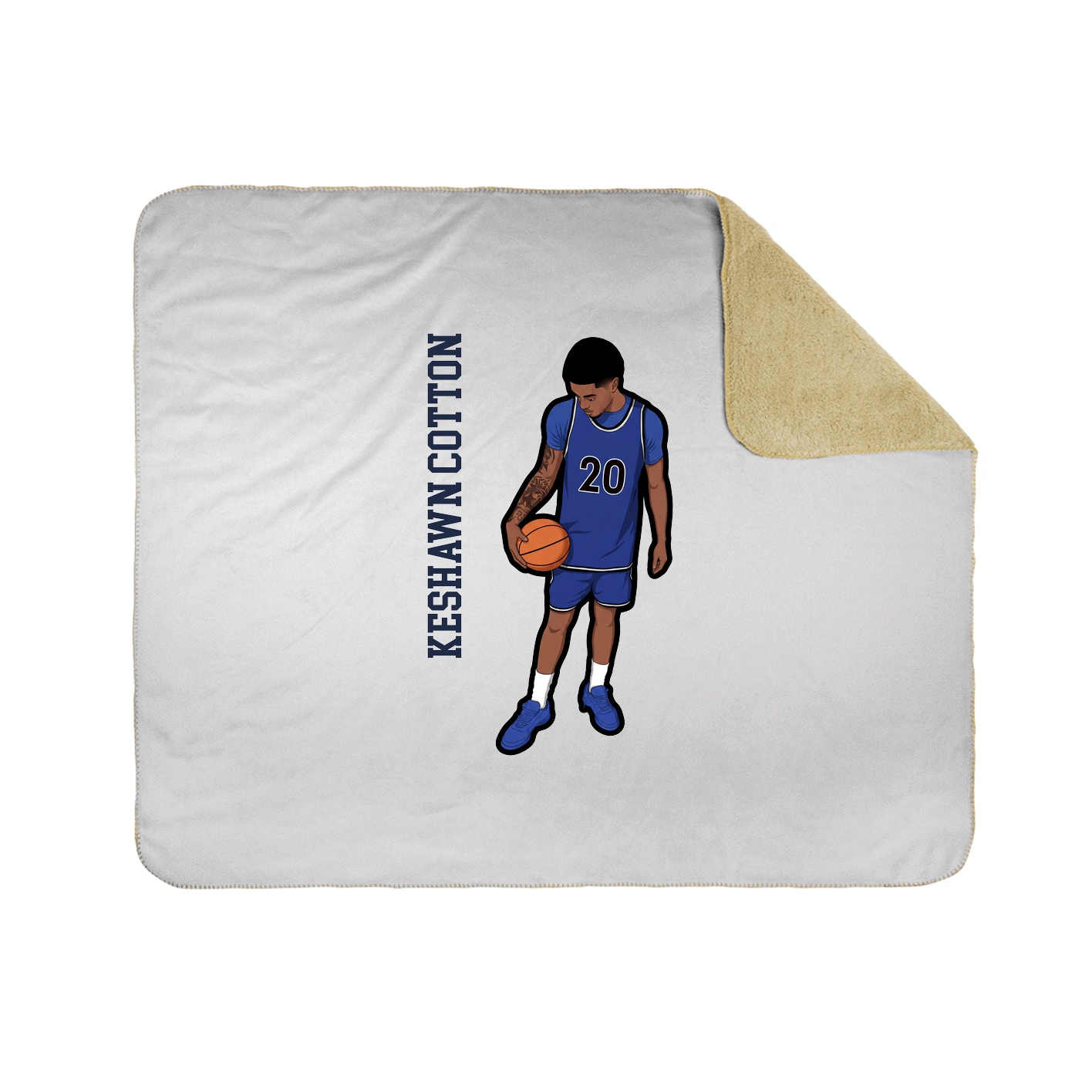 Throw Blanket — Name Vertical in White