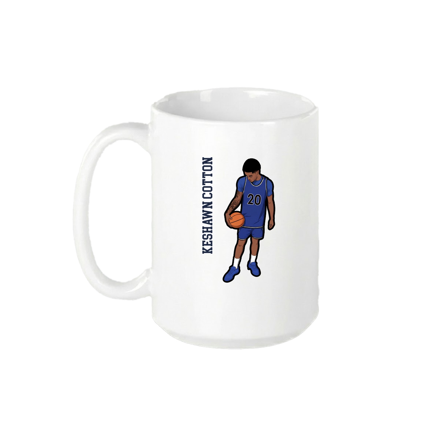 15oz Coffee Mug — Name Vertical in White