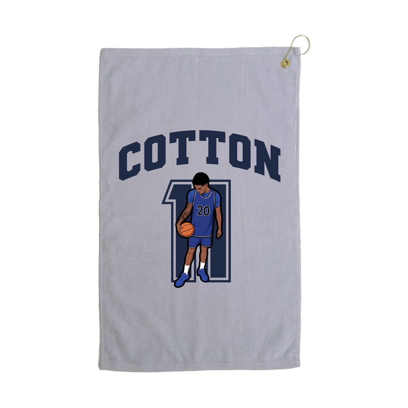 Golf Towel — Number in Grey