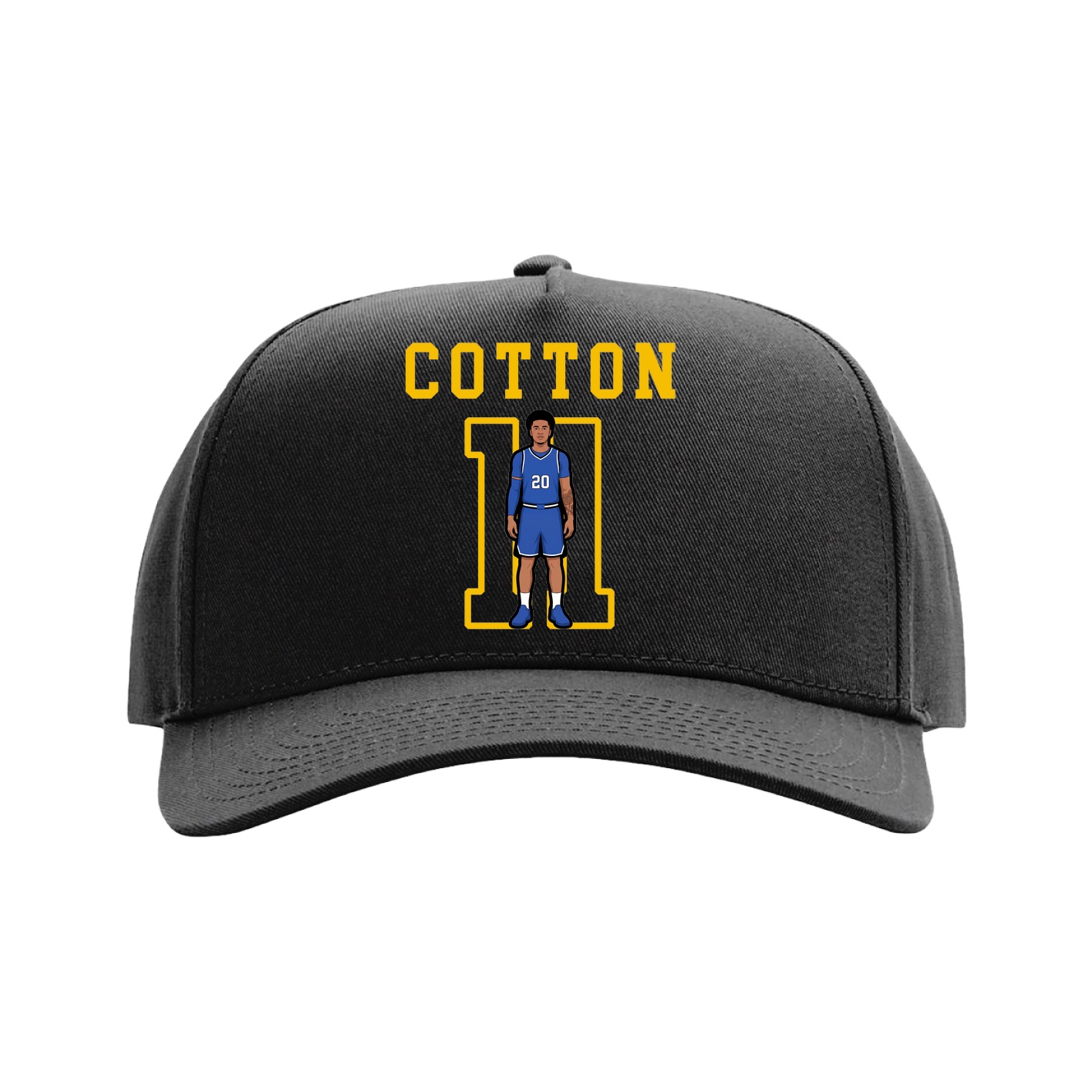 Full Fabric Five-Panel Champ Cap — Shirsey in Black