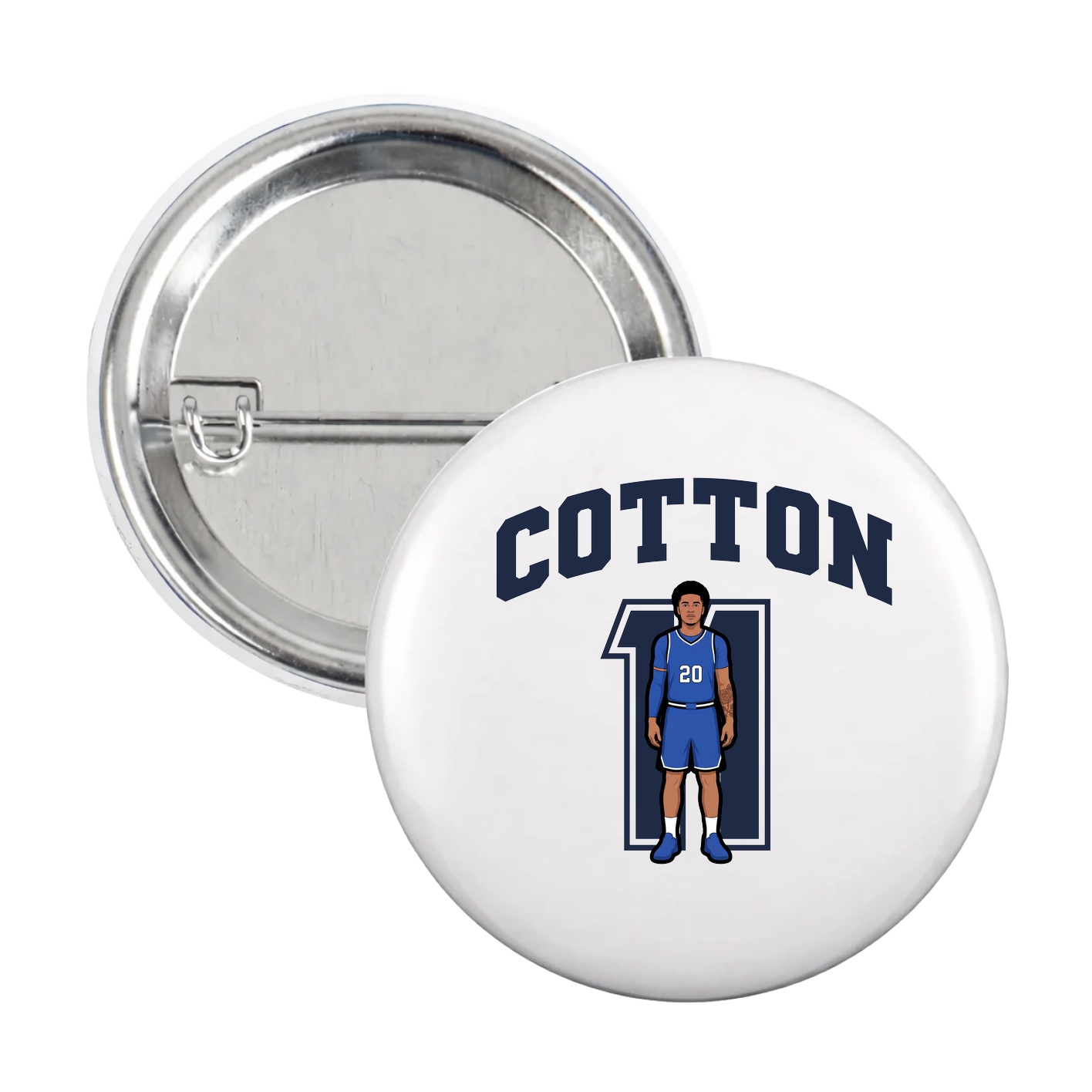 Game Day Button — Number in White