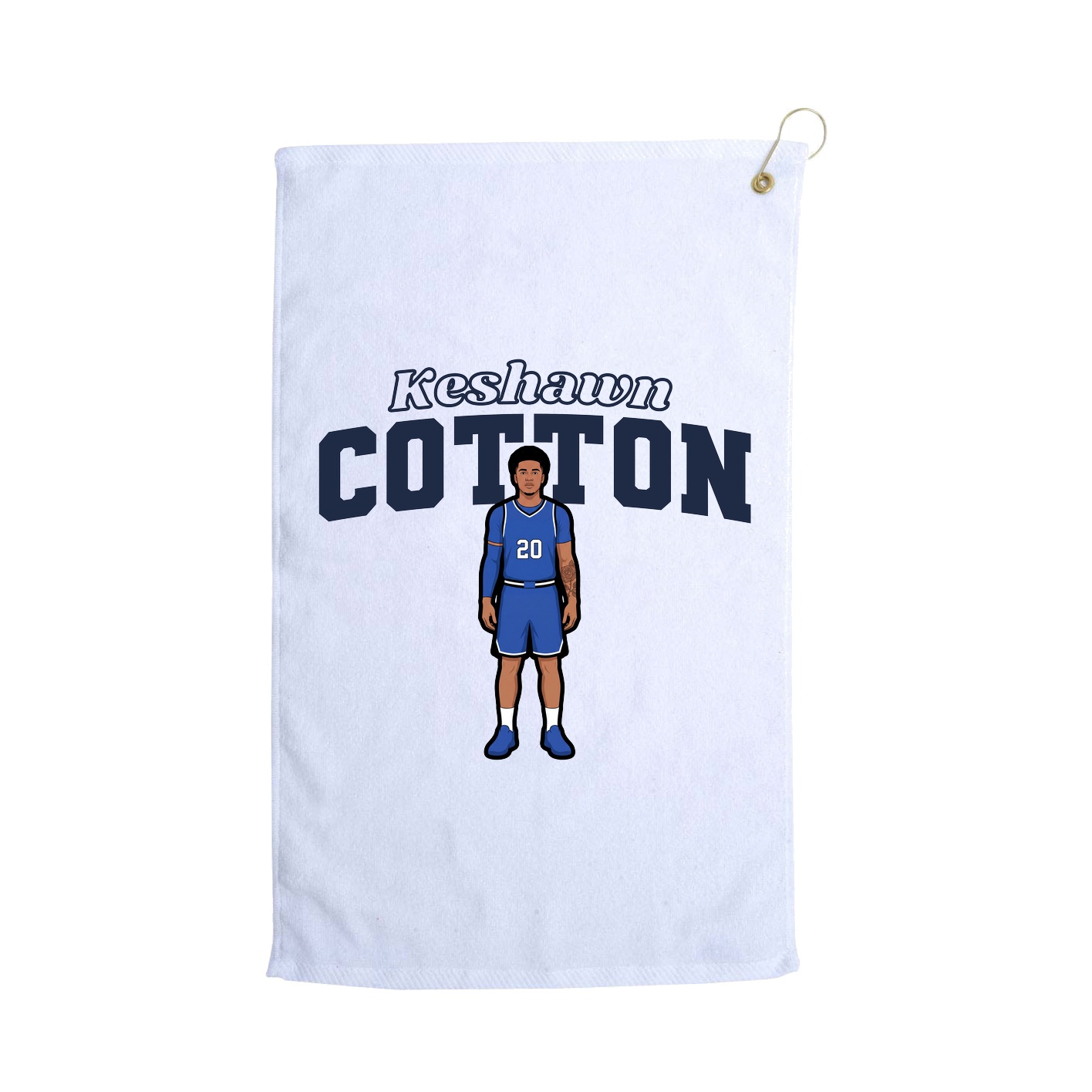 Golf Towel — Name Arch in White