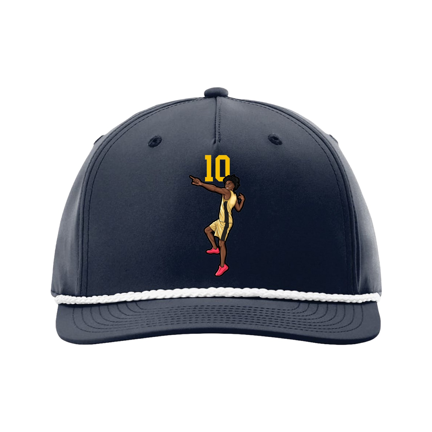 Five-Panel Classic Rope Cap — Number Top in Navy