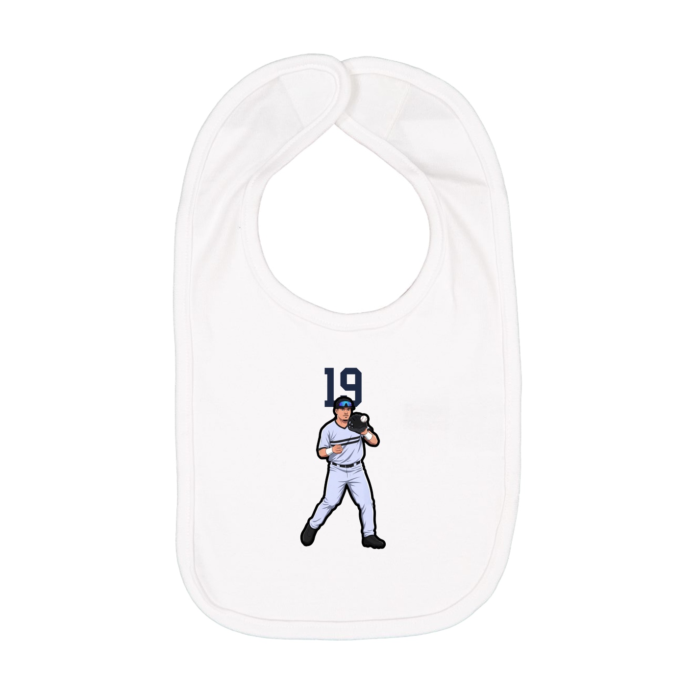Infant Bib — Number Top in White