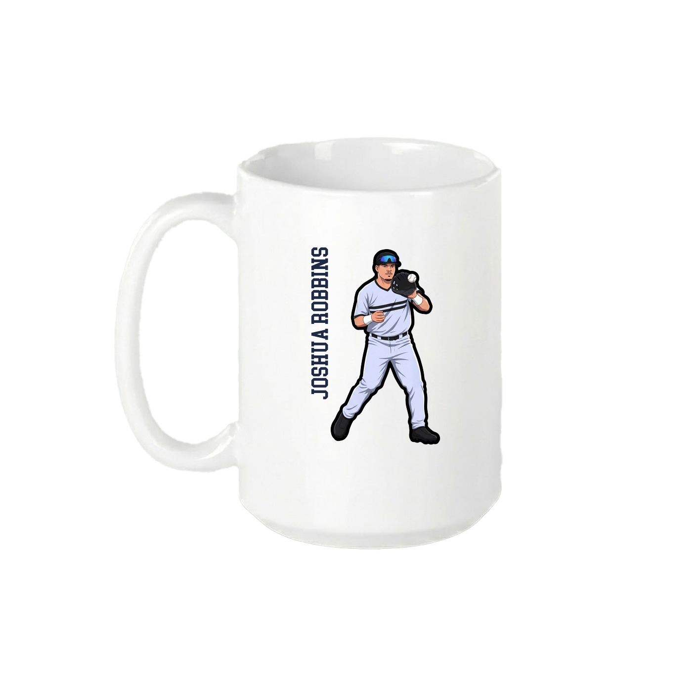 15oz Coffee Mug — Name Vertical in White