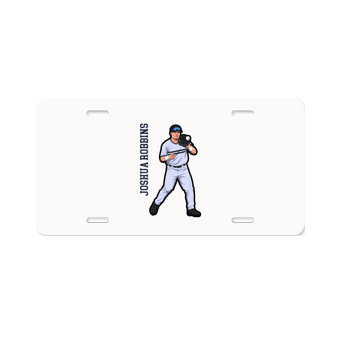 License Plate — Name Vertical in Classic