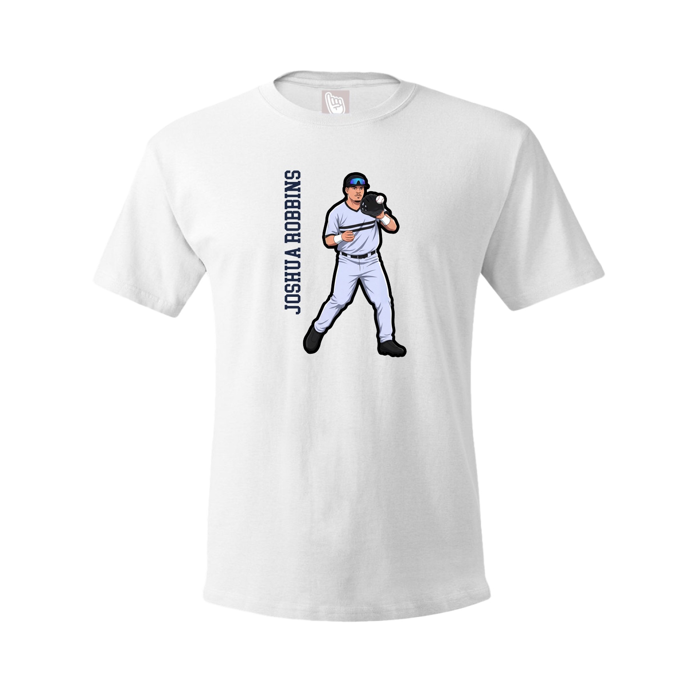Youth Tee — Name Vertical in White