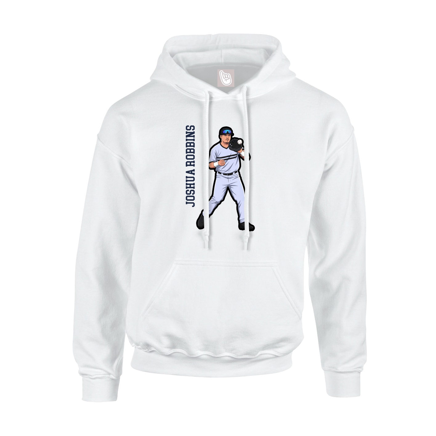 Youth Hoodie — Name Vertical in White