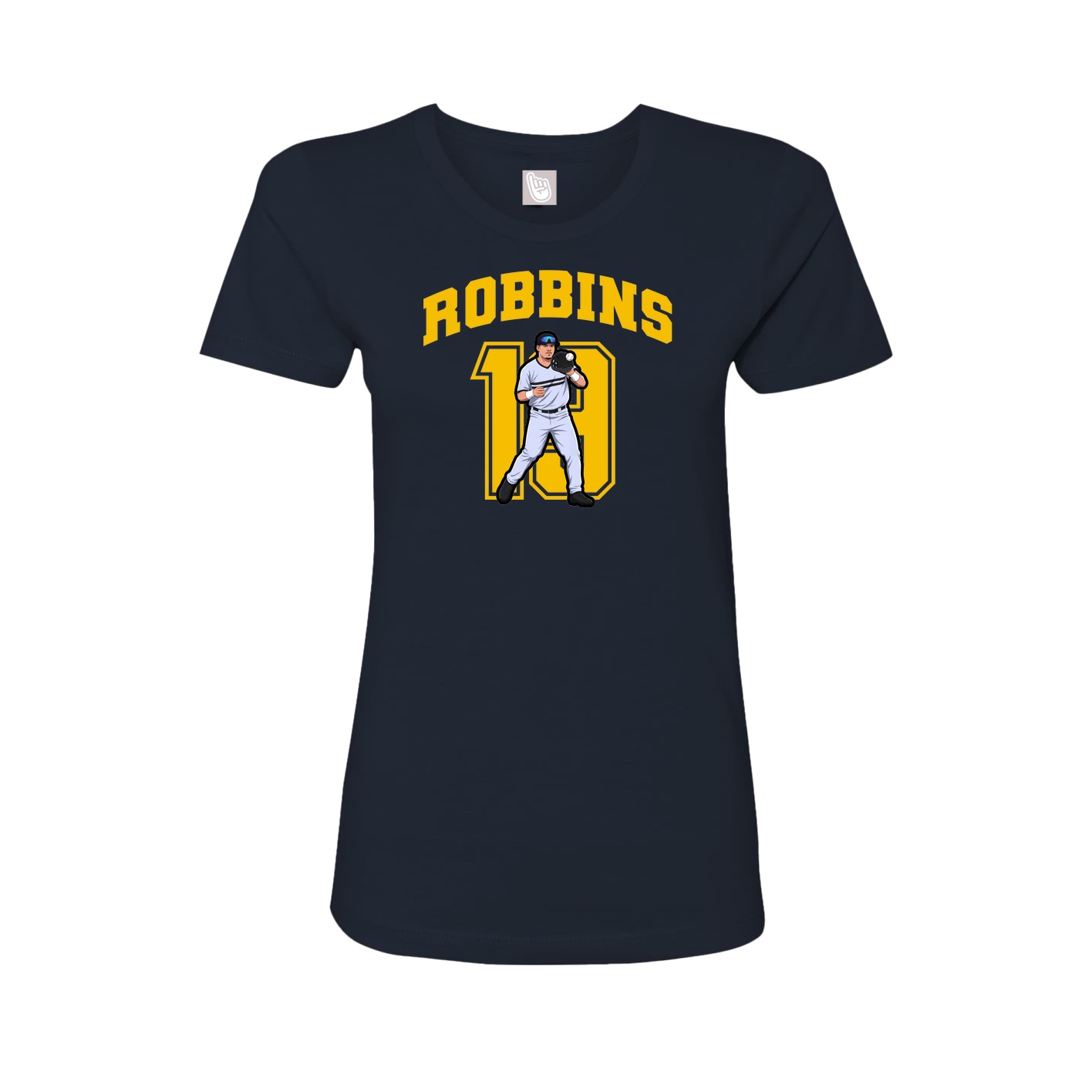 Fitted Women's Tee — Number in Navy