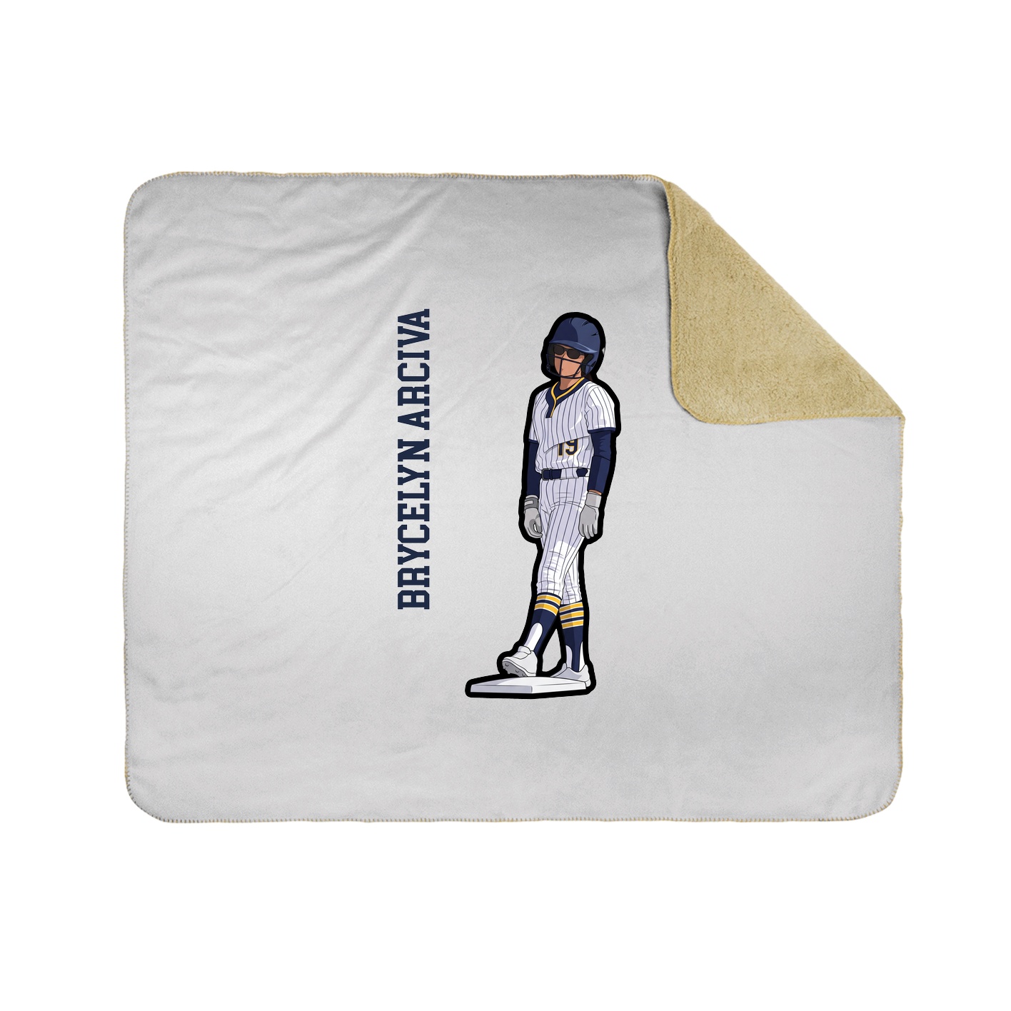 Throw Blanket — Name Vertical in White