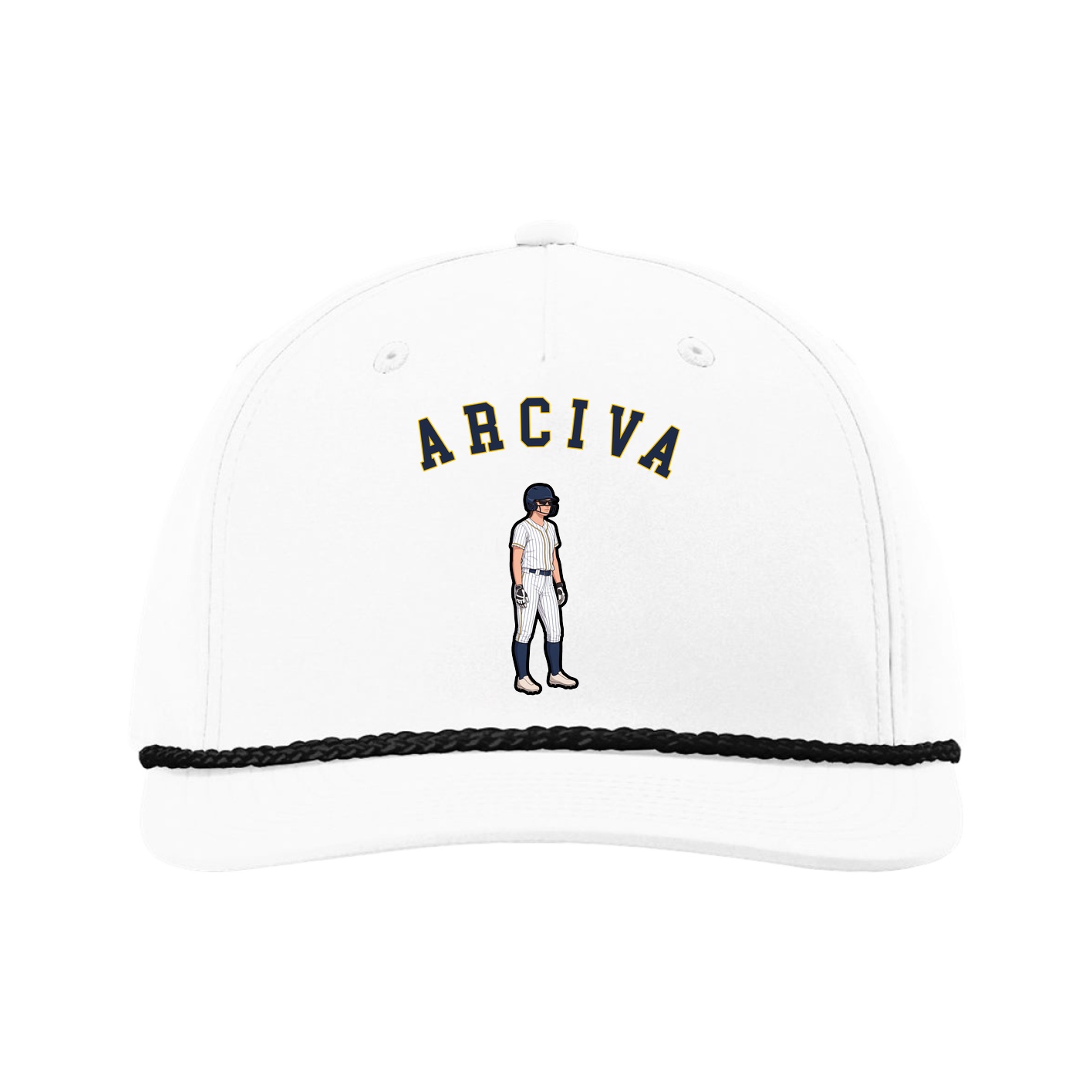 Five-Panel Classic Rope Cap — Shirsey Arch in White