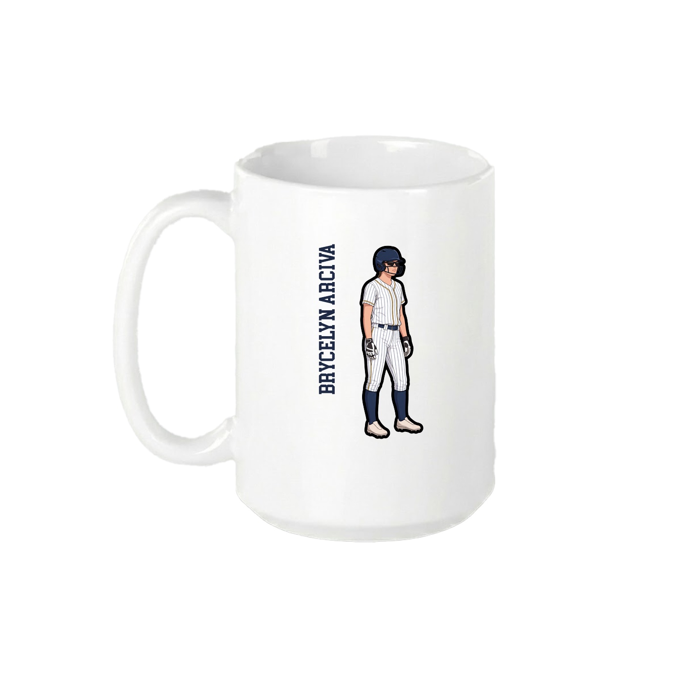 15oz Coffee Mug — Name Vertical in White