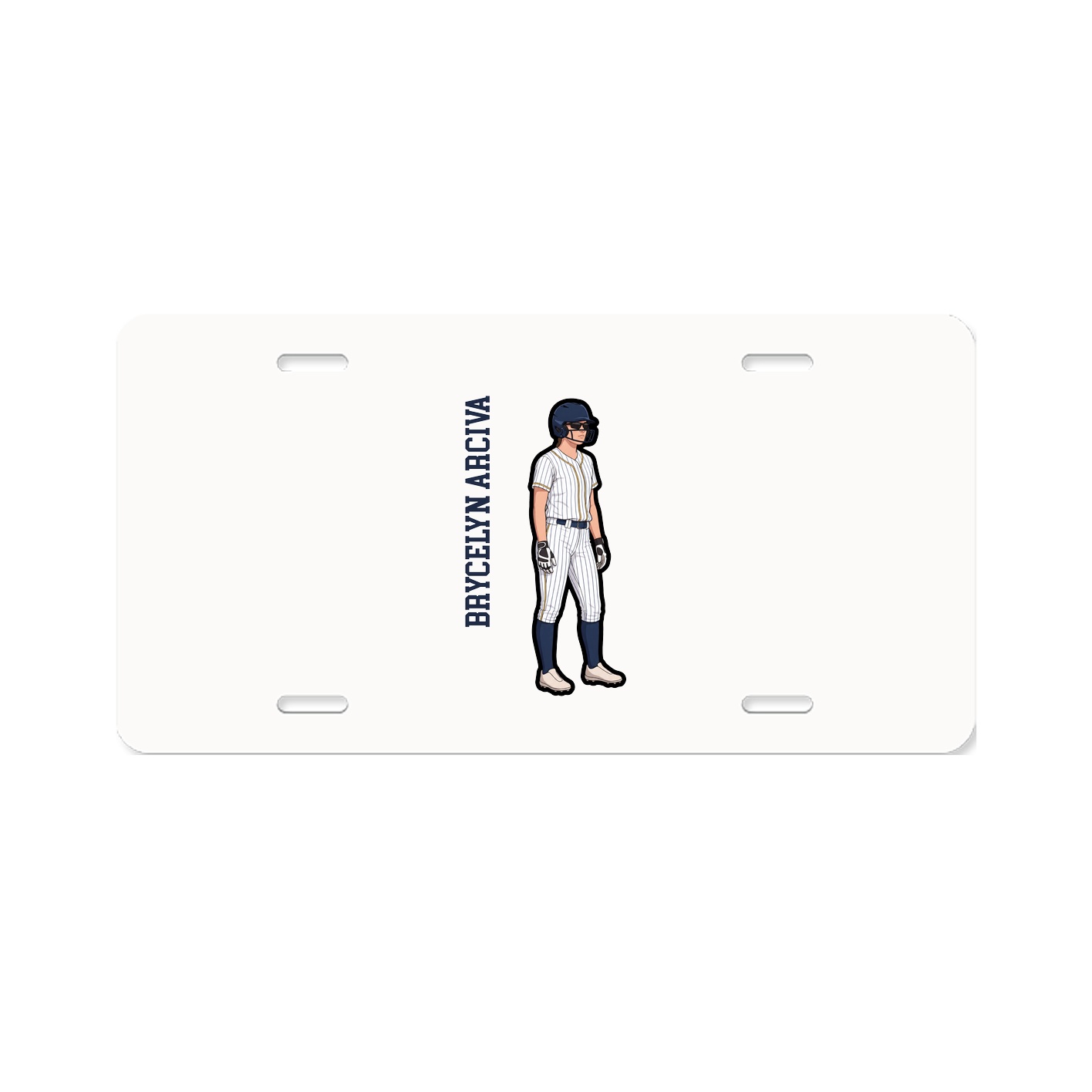 License Plate — Name Vertical in Classic