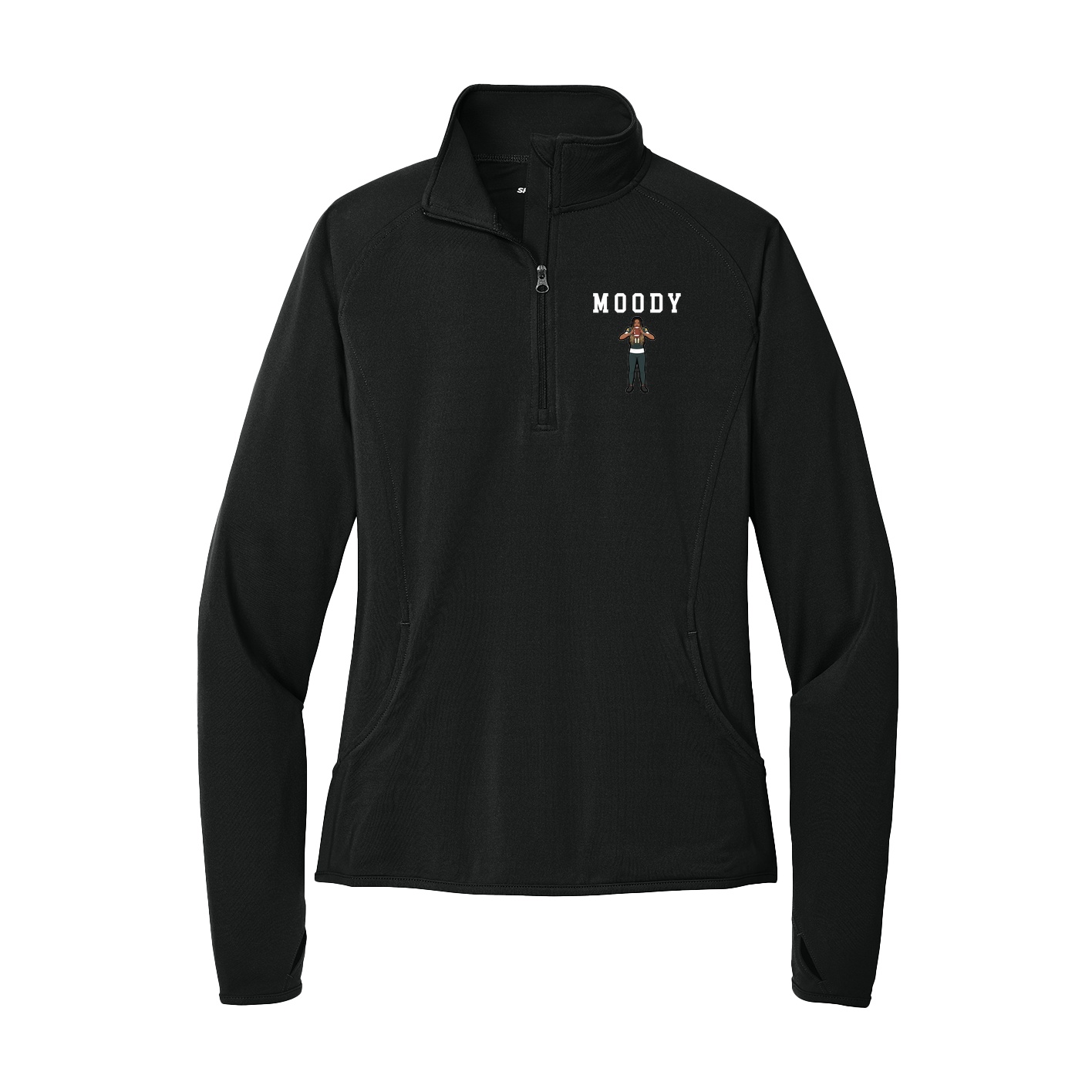 Women's Q-Zip Pullover — Shirsey in Black