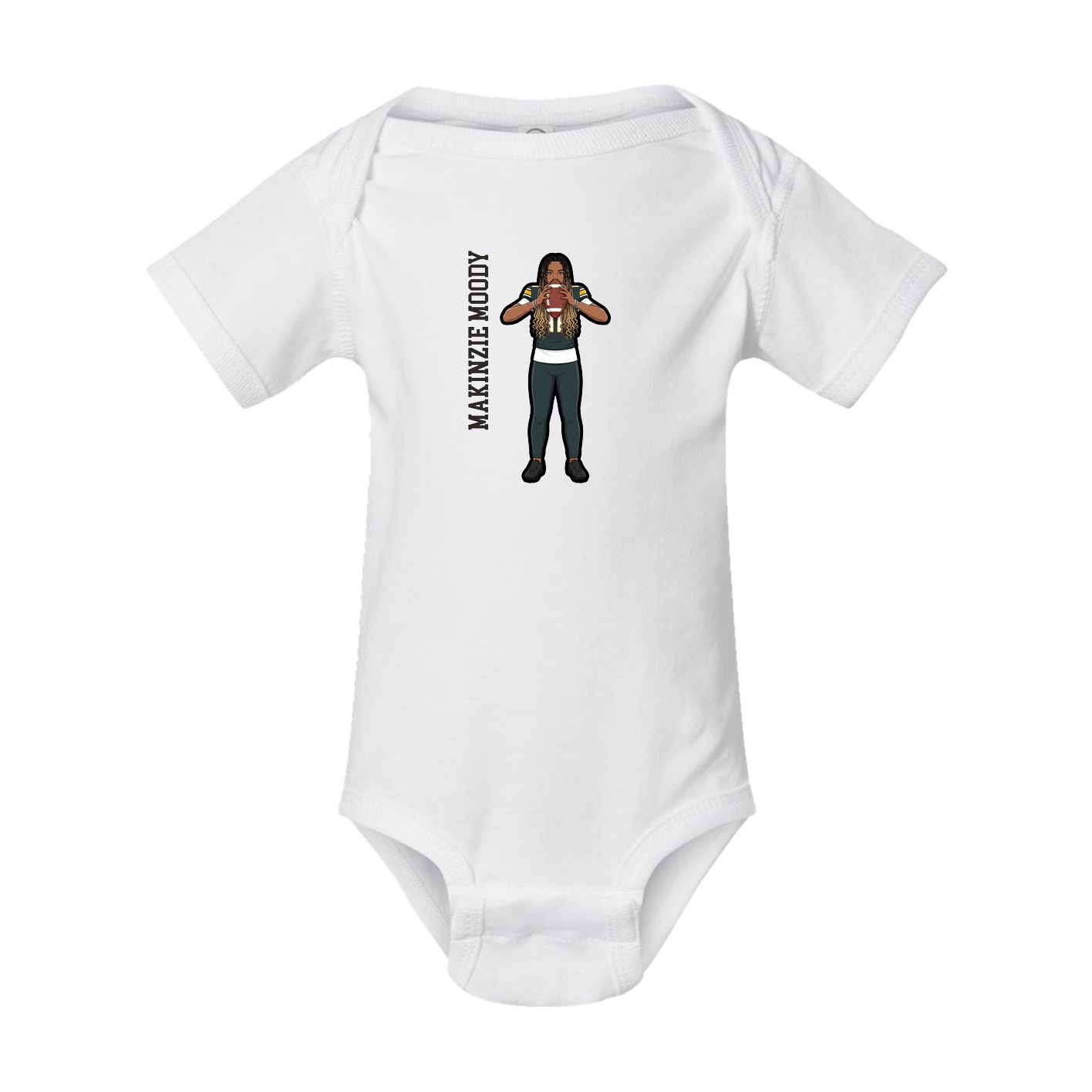 Baby Onesie — Name Vertical in White