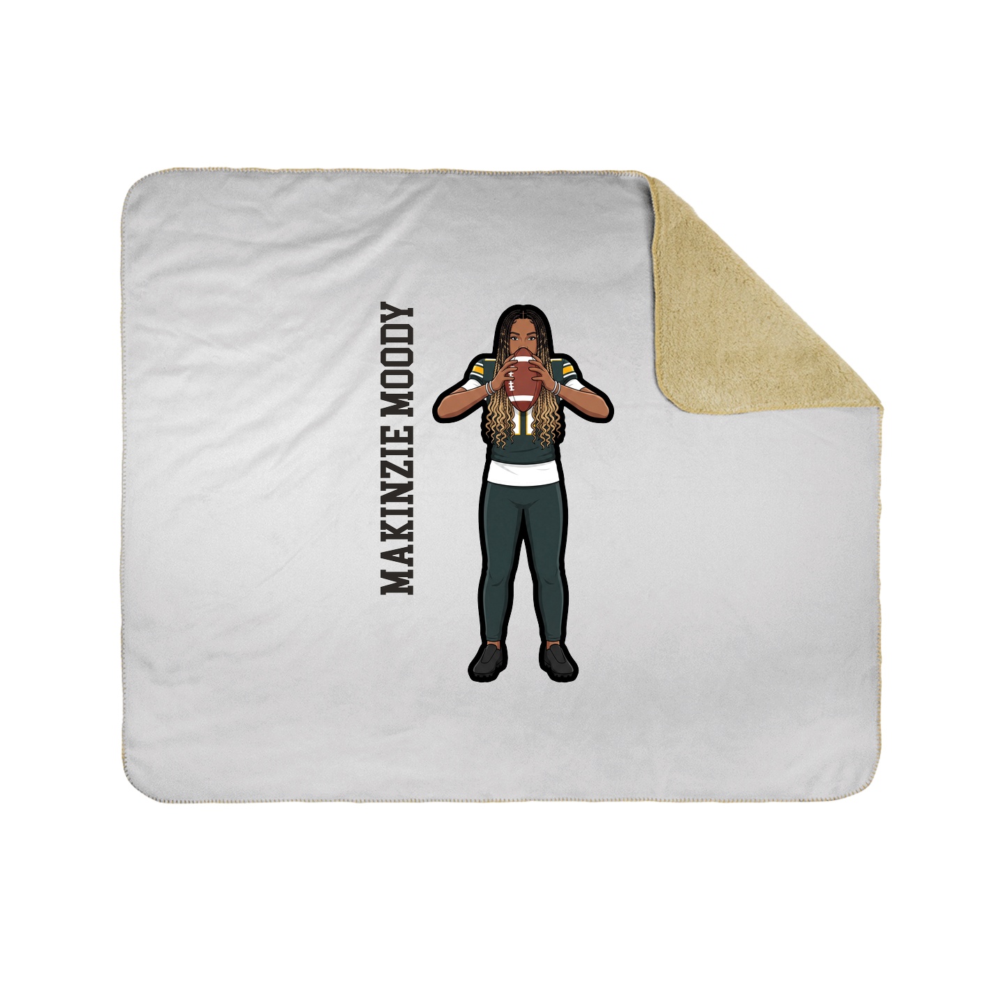 Throw Blanket — Name Vertical in White