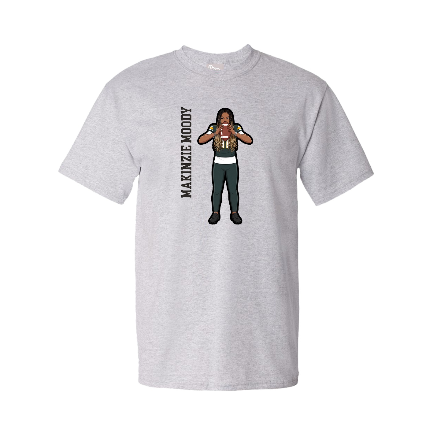 Tee — Name Vertical in Grey