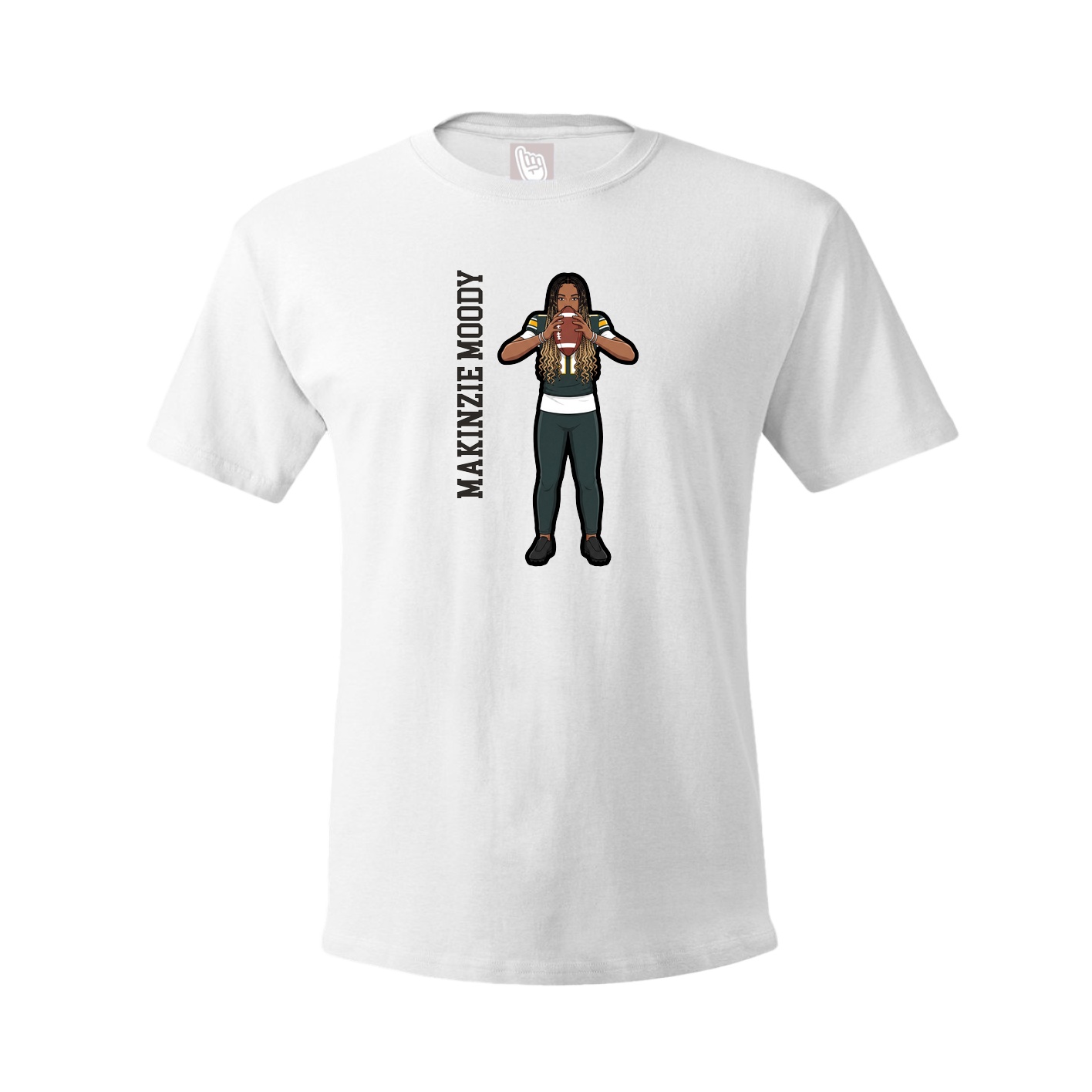 Youth Tee — Name Vertical in White
