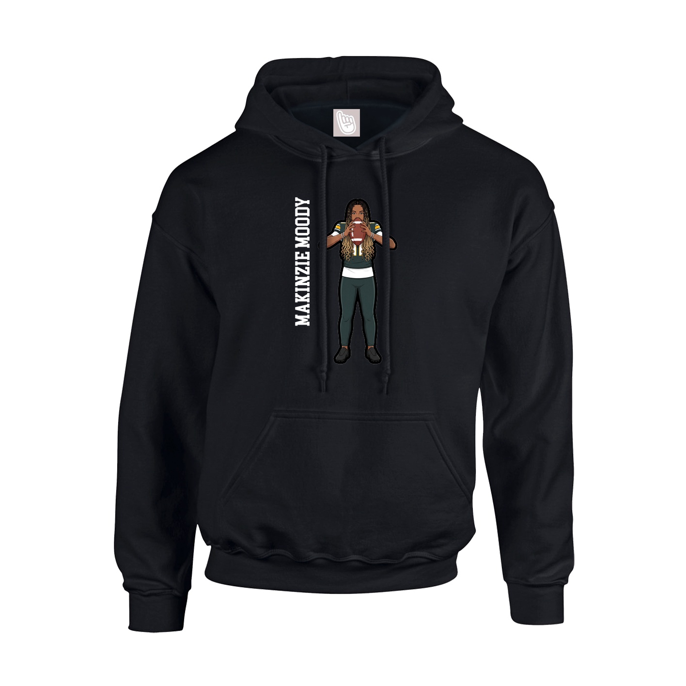 Youth Hoodie — Name Vertical in Black