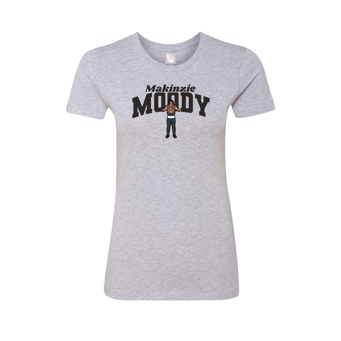 Fitted Women's Tee — Signature Arch in Grey
