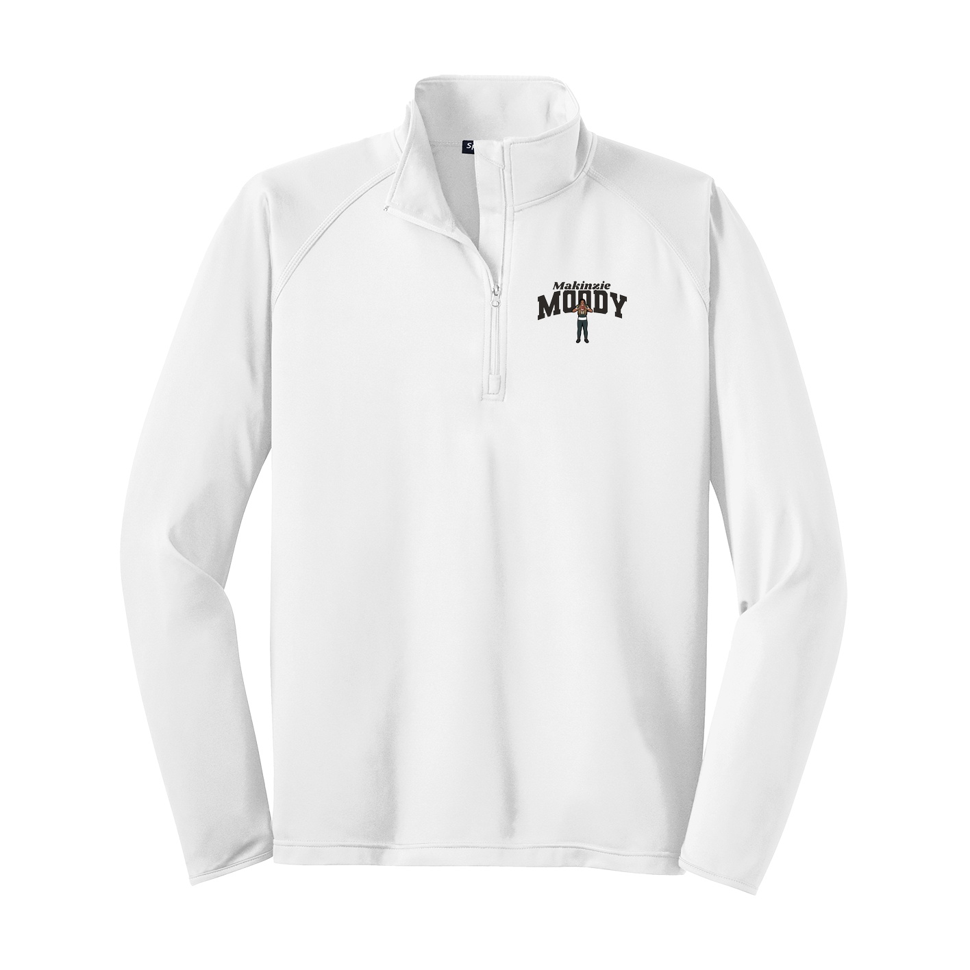 Q-Zip Pullover — Signature Arch in White
