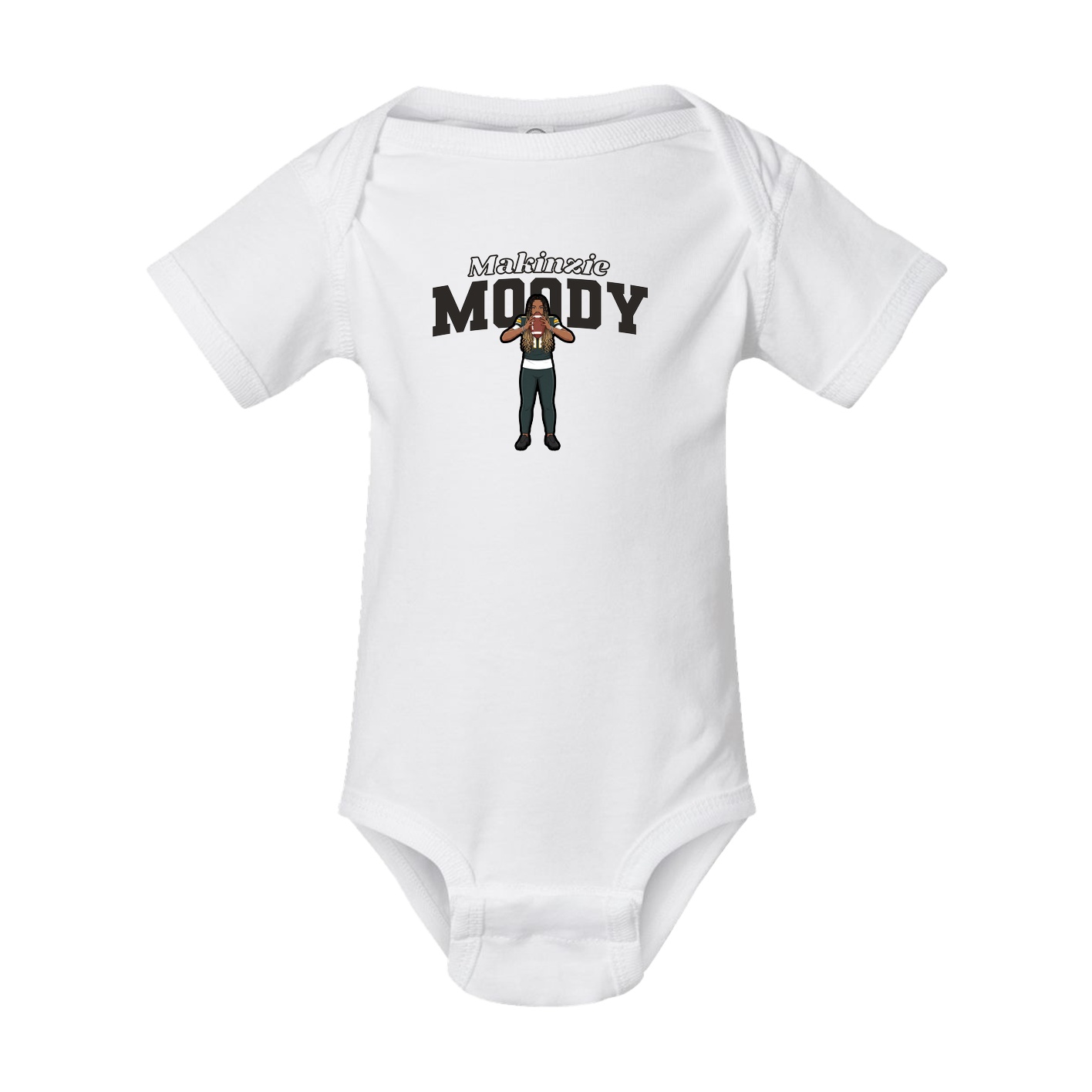 Baby Onesie — Name Arch in White