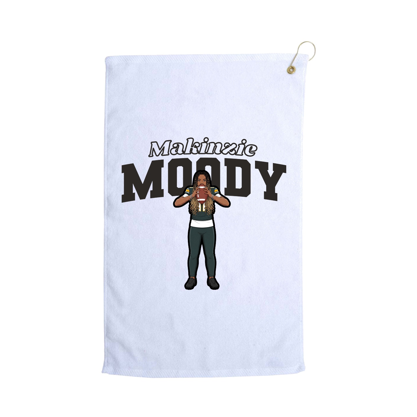 Golf Towel — Name Arch in White