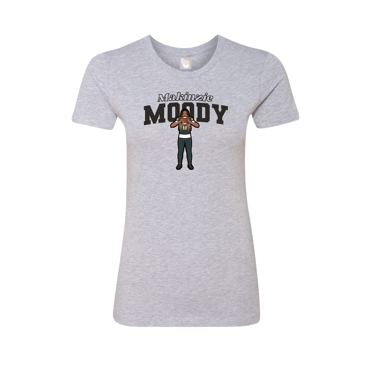Womens Tee — Name Arch in Grey