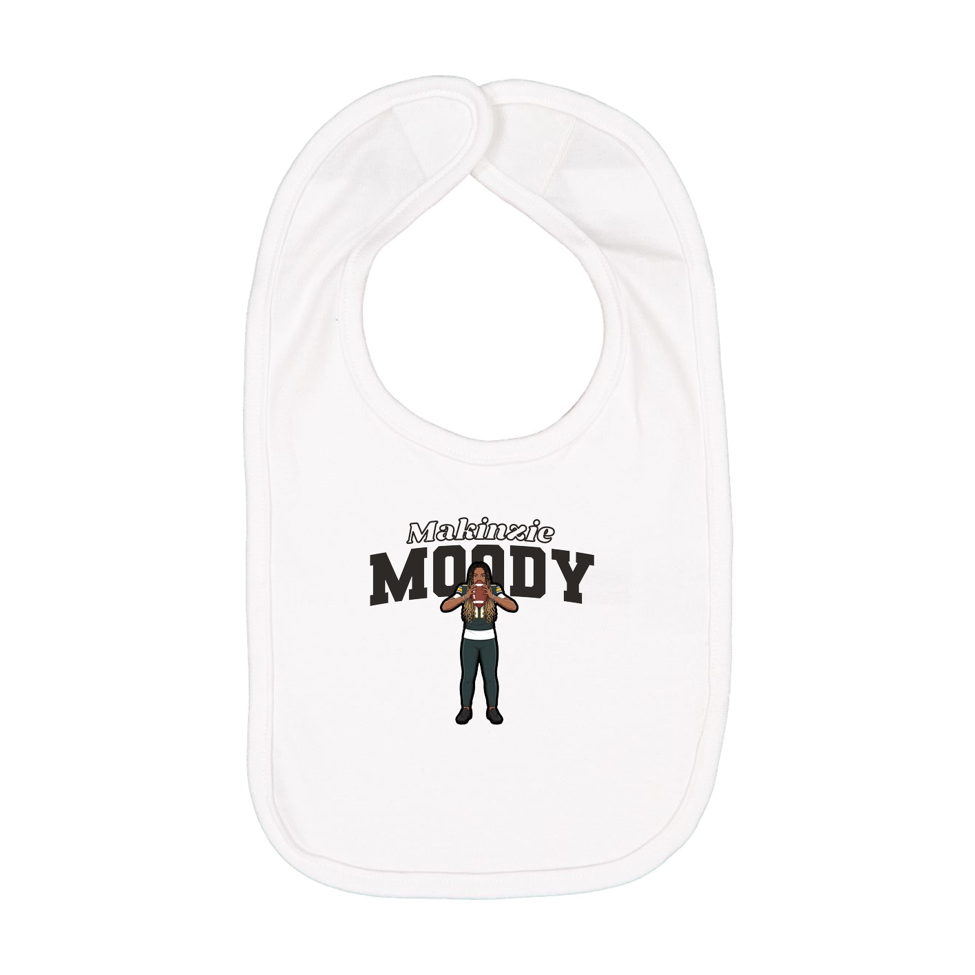Infant Bib — Name Arch in White