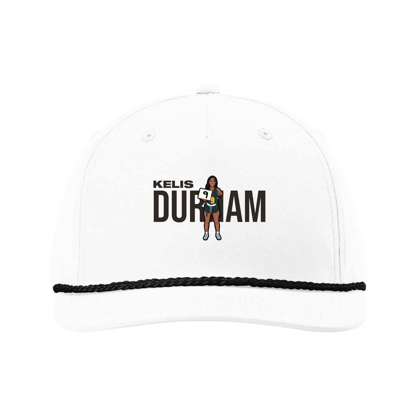 Five-Panel Classic Rope Cap — Player Name in White