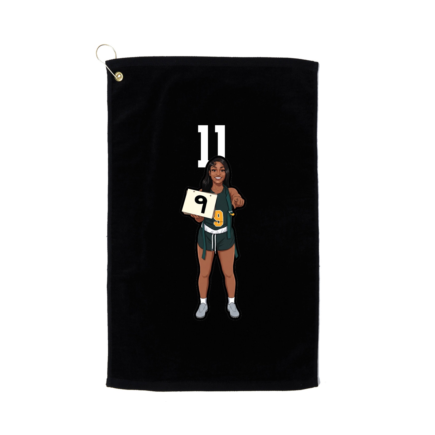 Golf Towel — Number Top in Black