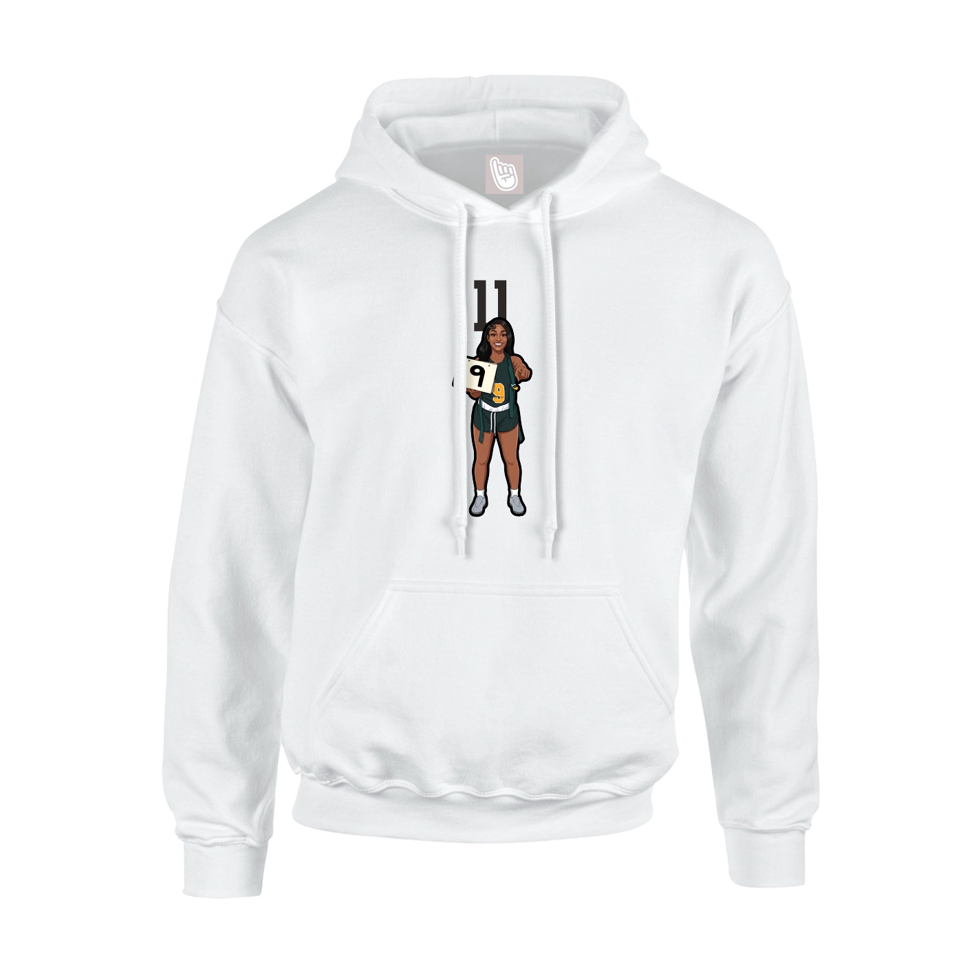 Hoodie — Number Top in White