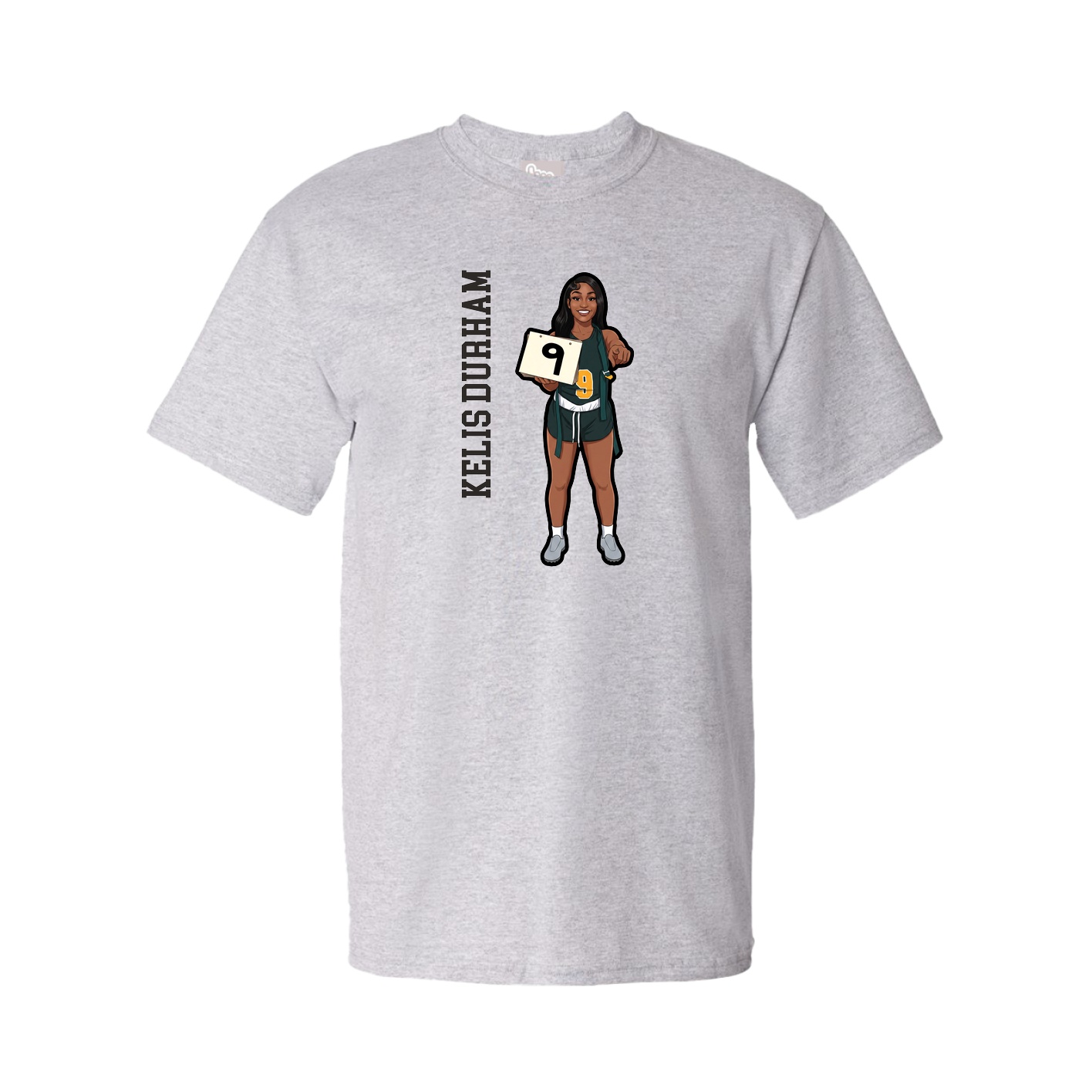 Youth Tee — Name Vertical in Grey
