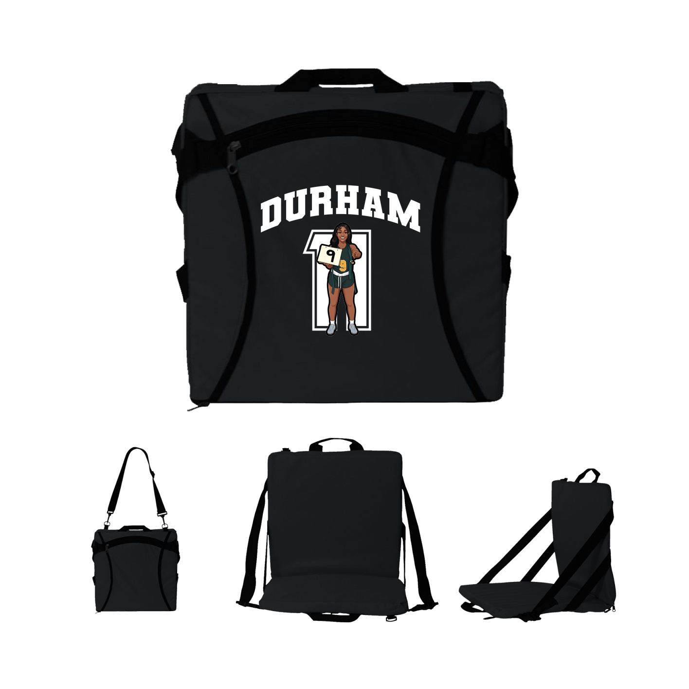 Folding Stadium Seat — Number in Black