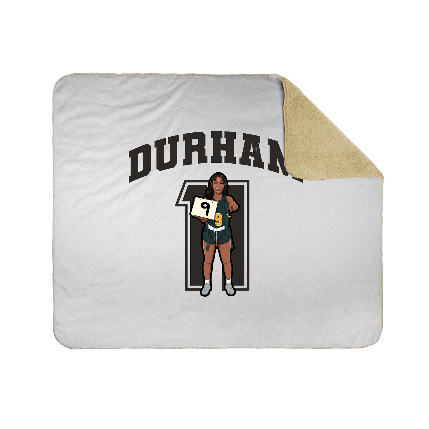 Throw Blanket — Number in White