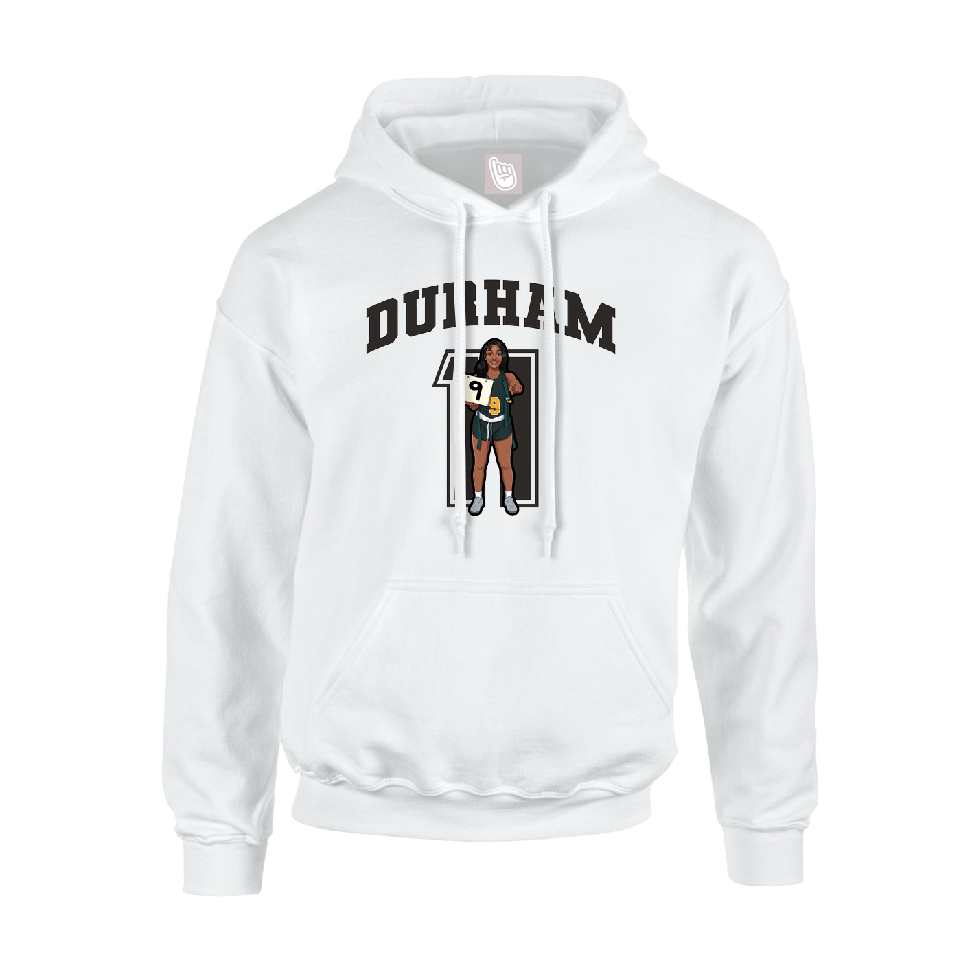 Youth Hoodie — Number in White