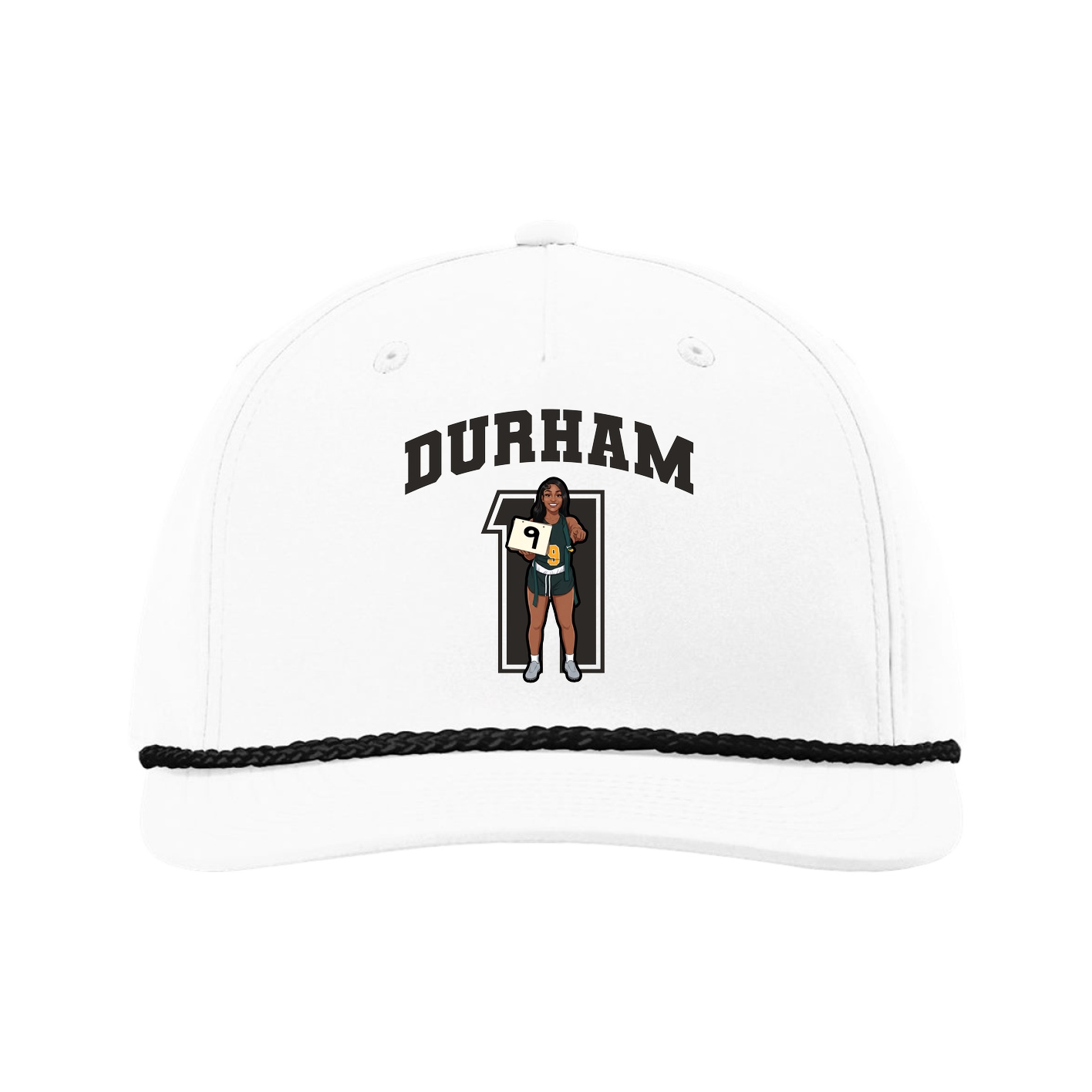 Five-Panel Classic Rope Cap — Number in White