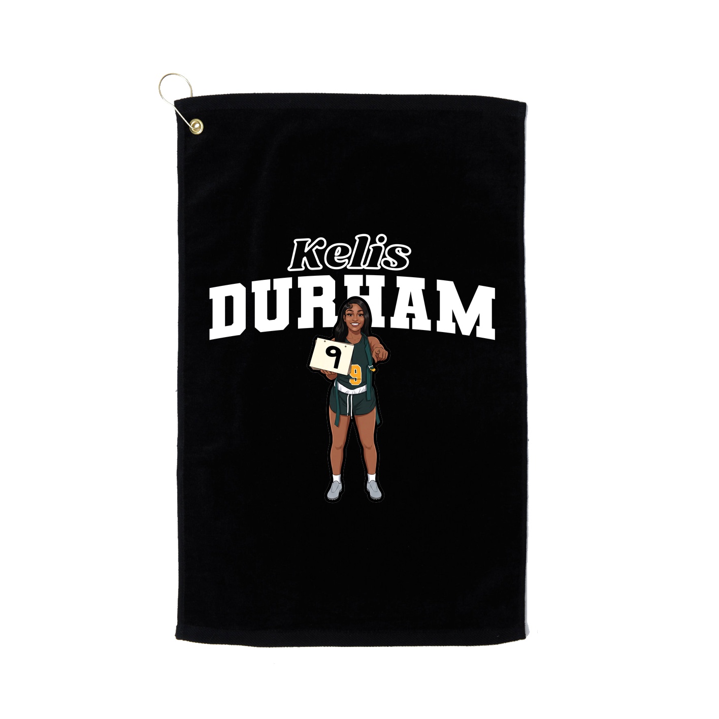 Golf Towel — Name Arch in Black