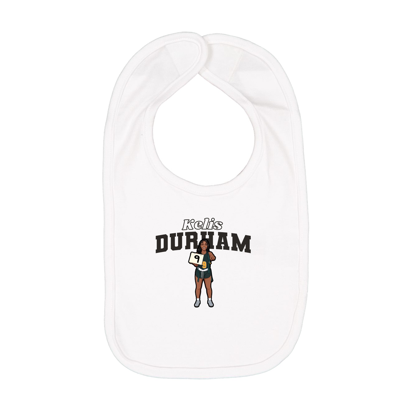 Infant Bib — Name Arch in White