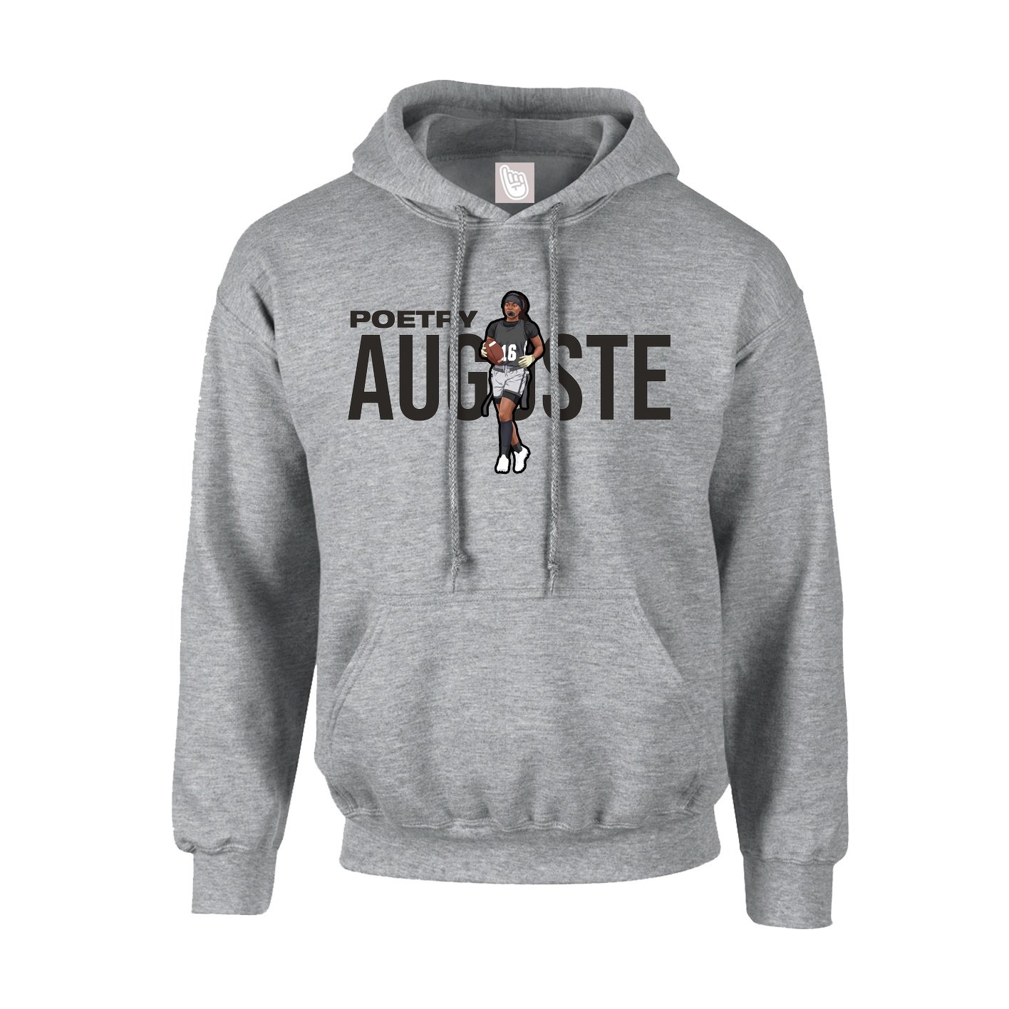Hoodie — Player Name in Grey