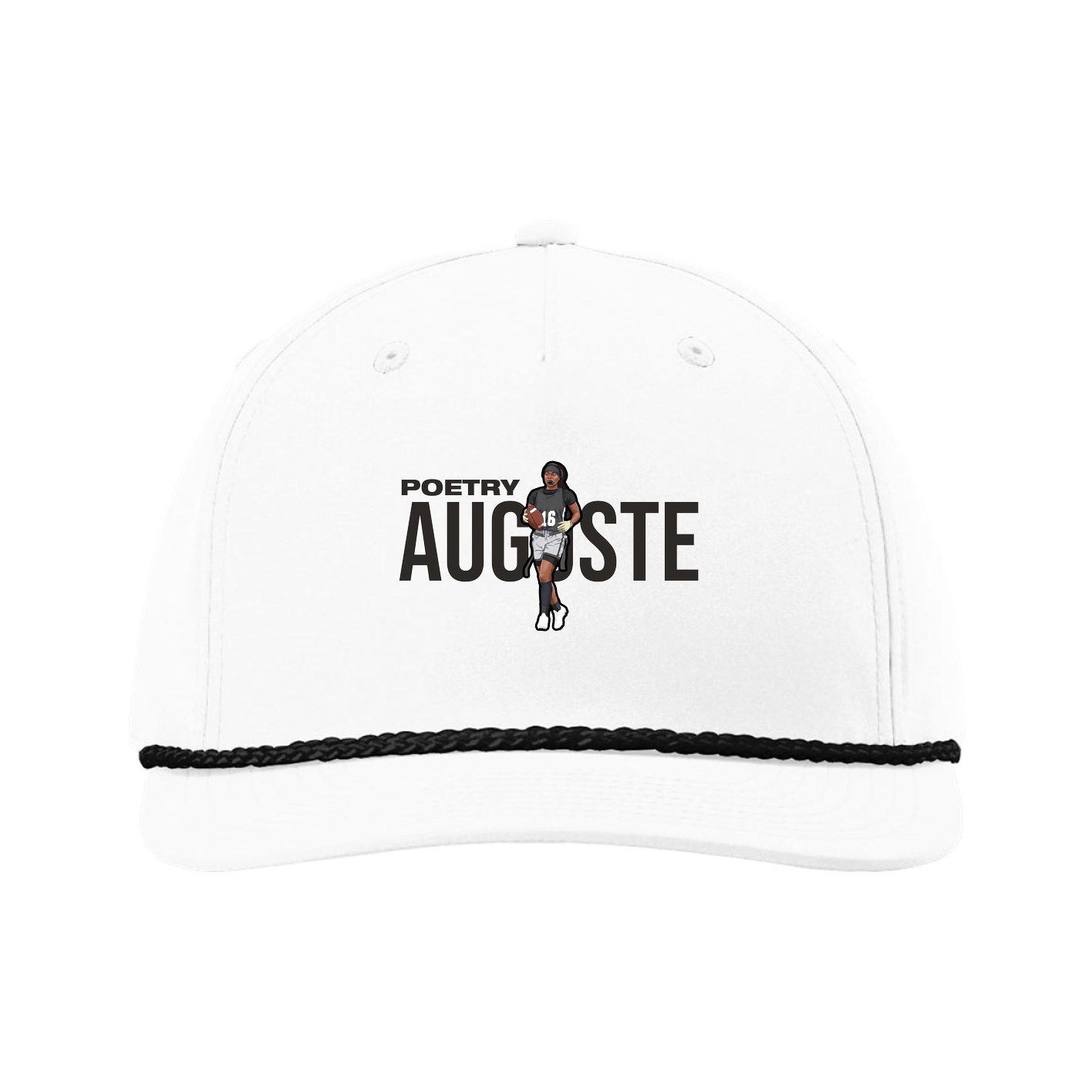 Five-Panel Classic Rope Cap — Player Name in White
